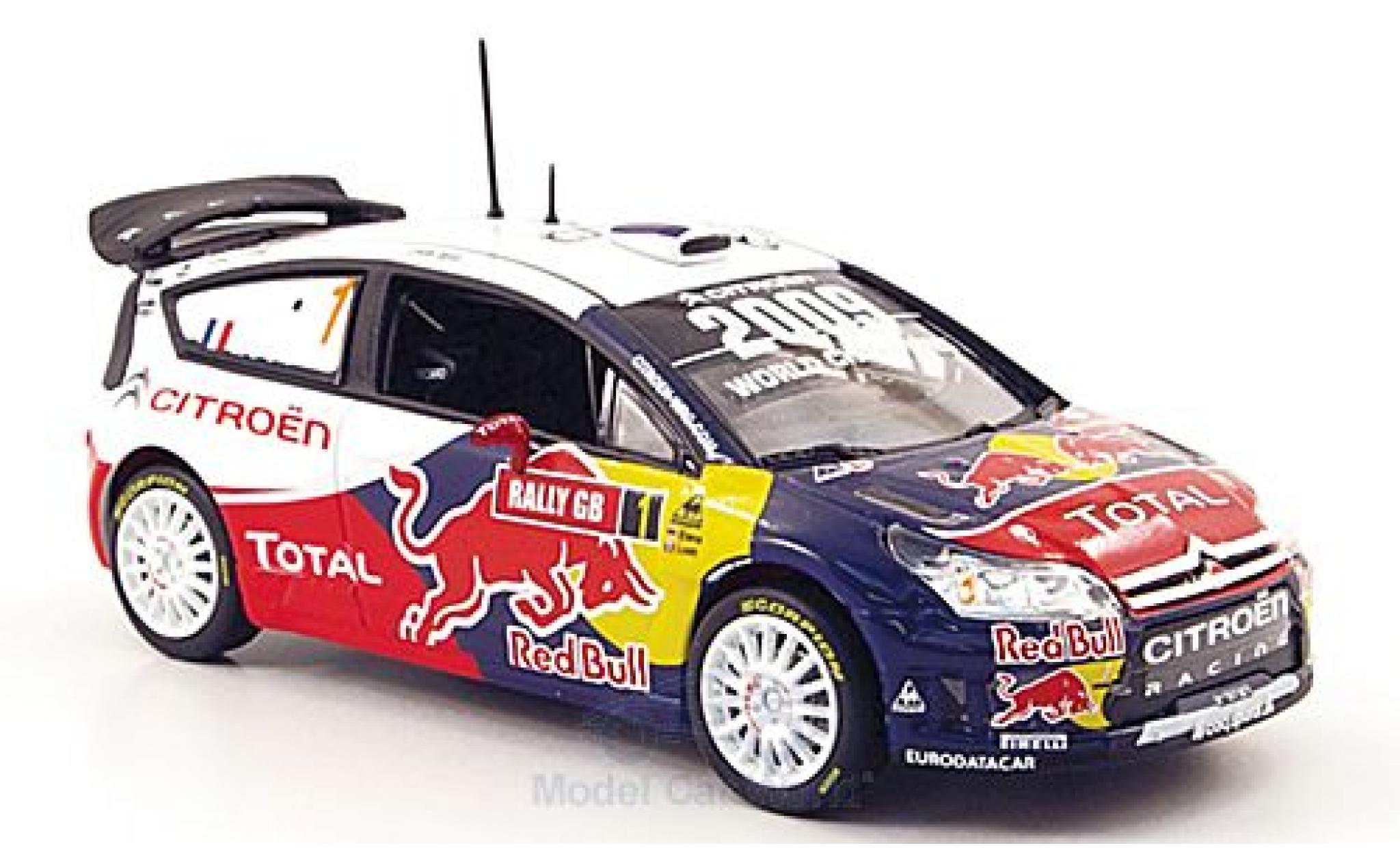 Citroen C4 WRC 1/43 Norev WRC No.1 Racing Red Bull Total WRC Rally GB 2009 S.Loeb/D.Elena modellino in miniatura