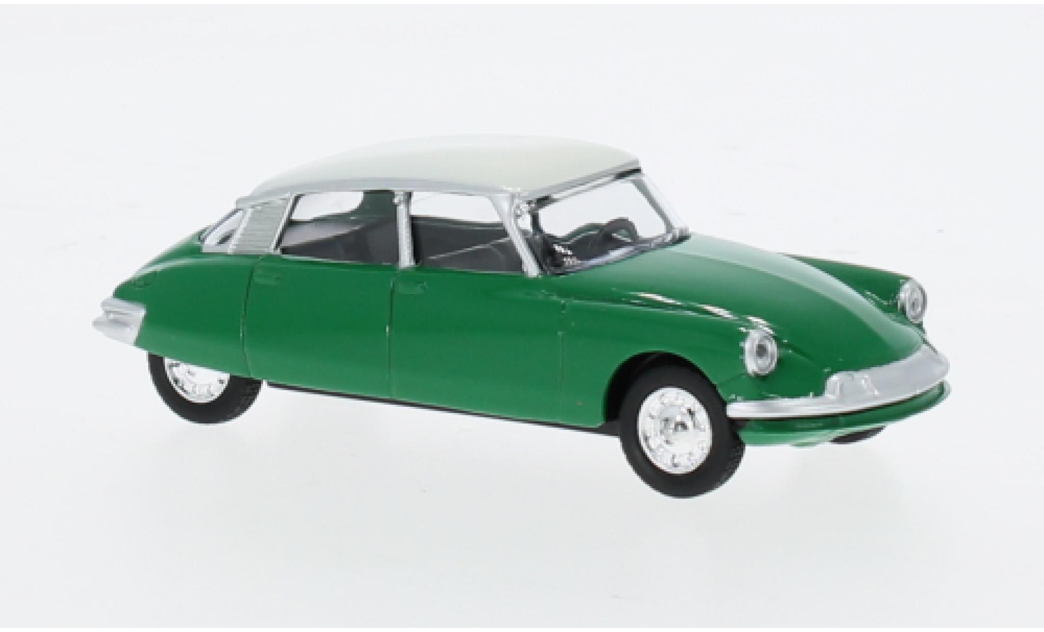 Citroen DS 1/64 Norev 19 grün/weiss 1958 1:64 modellino in miniatura