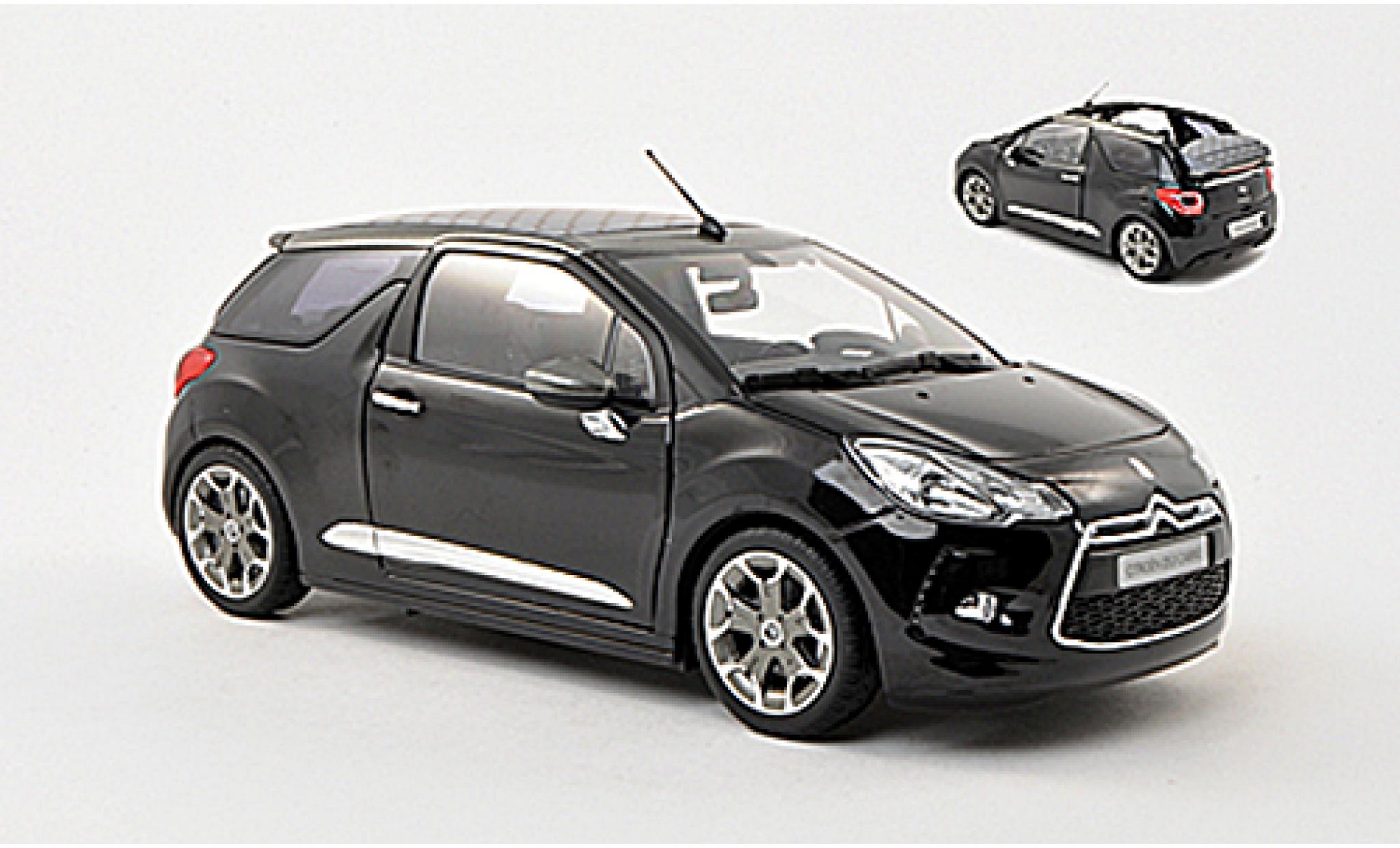 DS Automobiles DS3 1/18 Norev Citroen Cabrio nero 2013 Verdeck in 3 Positionen darstellbar modellino in miniatura