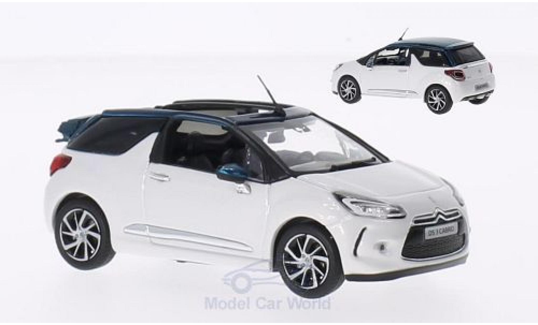 DS Automobiles DS3 1/43 Norev Citroen Cabrio bianco/metallico verde 2015 Dachteile liegen ein modellino in miniatura