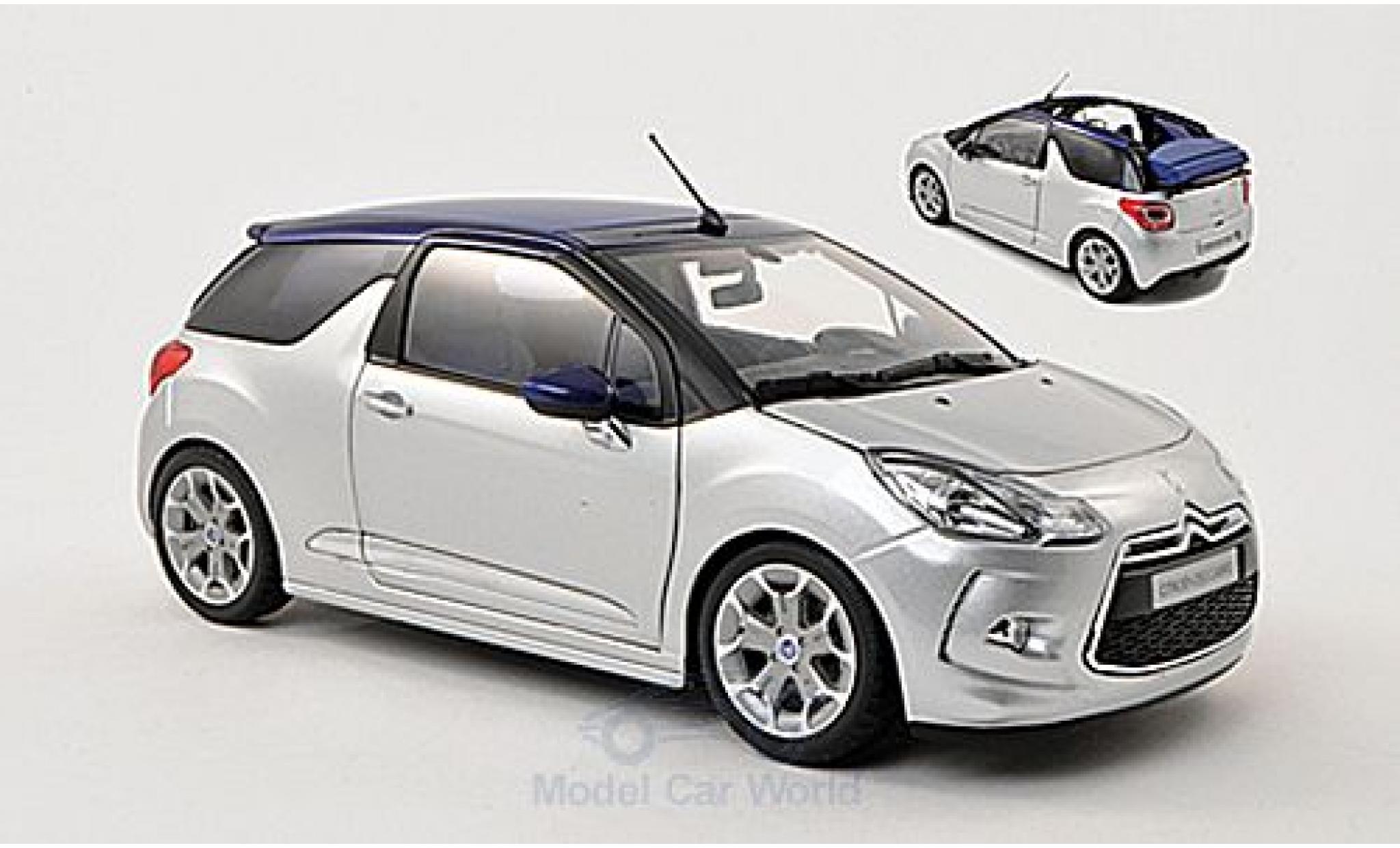 DS Automobiles DS3 1/18 Norev Citroen grigio 2013 Verdeck in 3 Positionen darstellbar modellino in miniatura