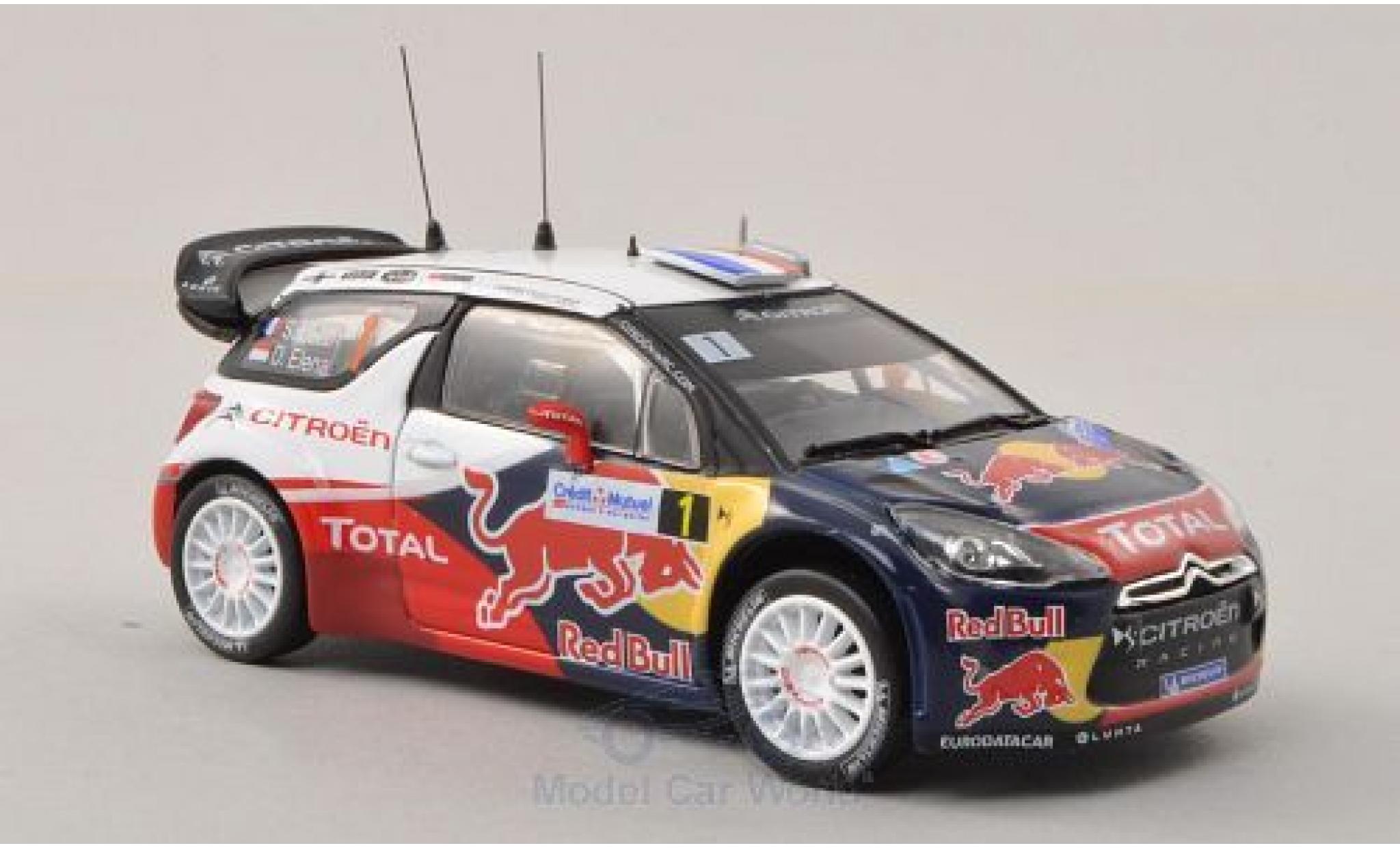 DS Automobiles DS3 1/43 Norev Citroen WRC No.1 Red Bull Rallye Frankreich 2012 S.Loeb/D.Elena modellino in miniatura