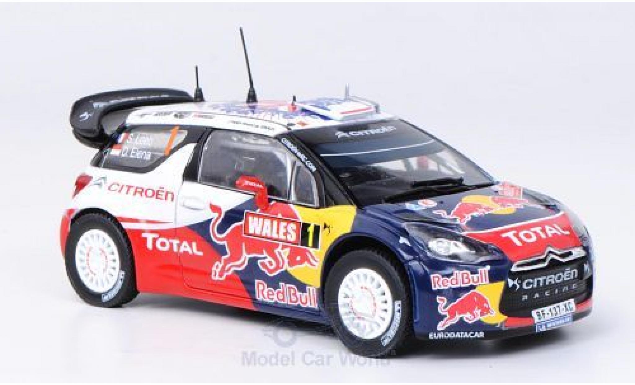 DS Automobiles DS3 1/43 Norev Citroen WRC No.1 Red Bull -Total Rallye WM Rallye Großbritannien 2011 S.Loeb/D.Elena modellino in miniatura