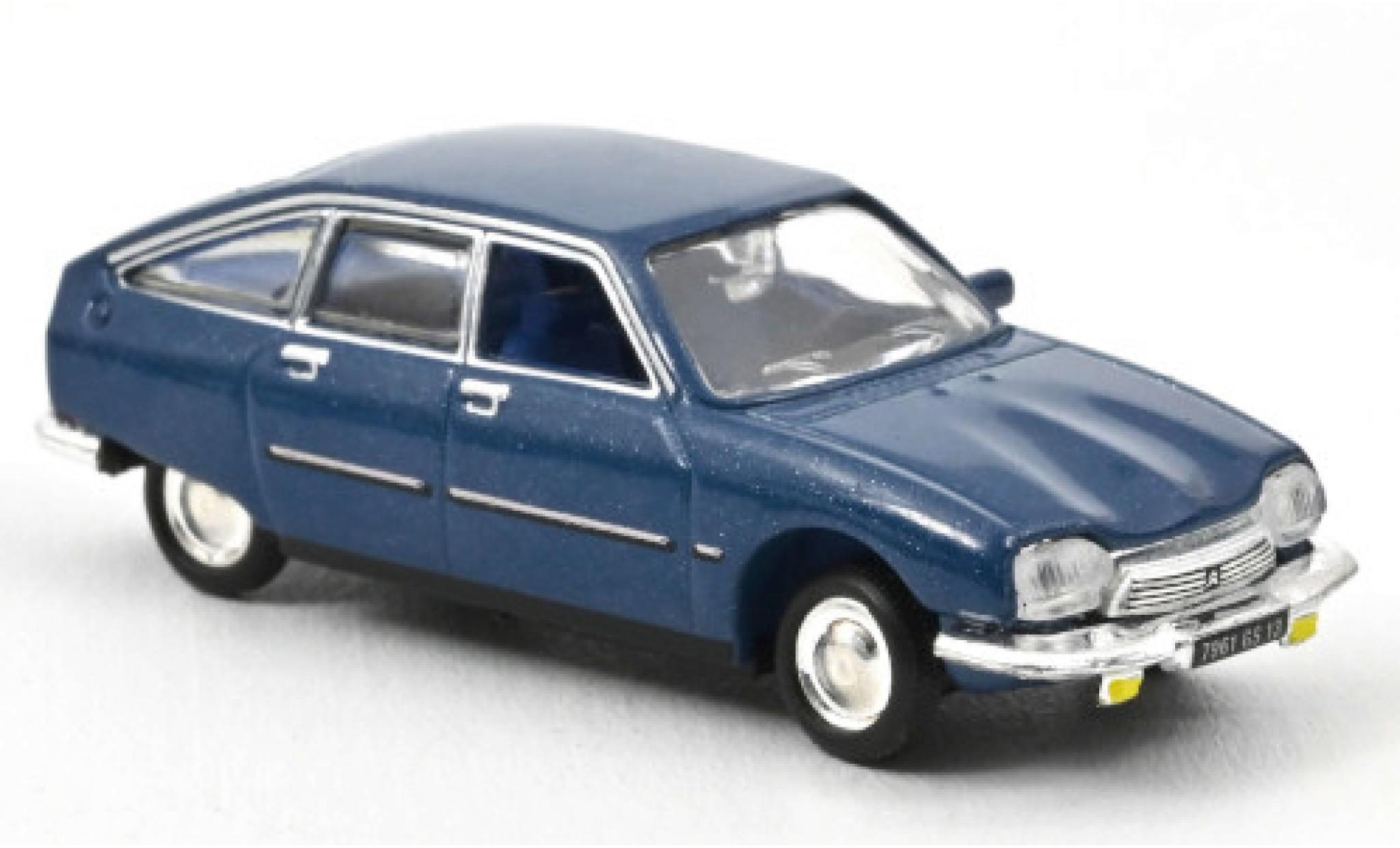 Citroen GS 1/87 Norev Pallas metallico blu 1977 modellino in miniatura