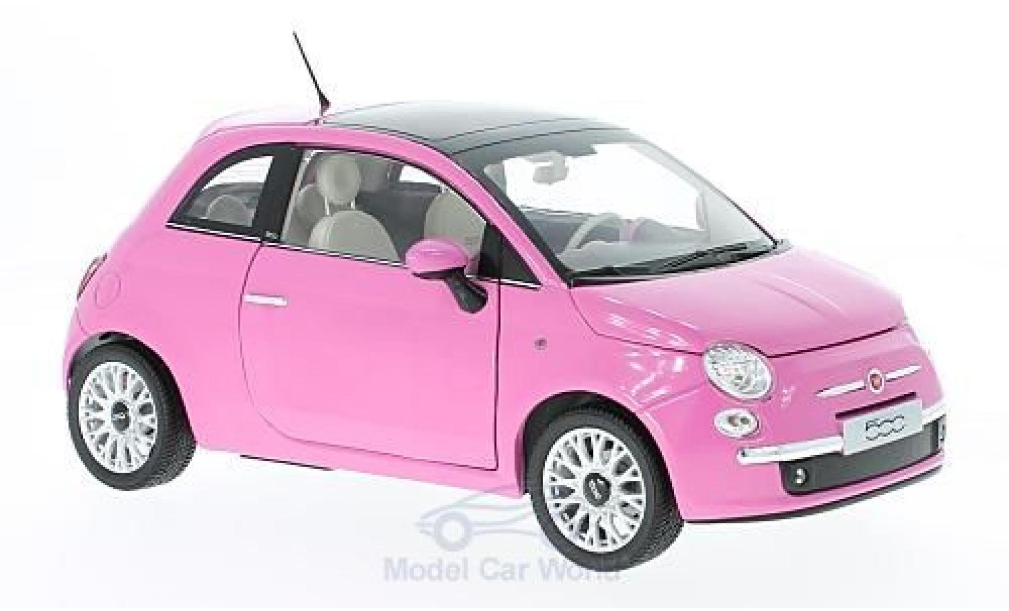 Fiat 500 1/18 Norev C rosa 2010 ohne Vitrine modellino in miniatura