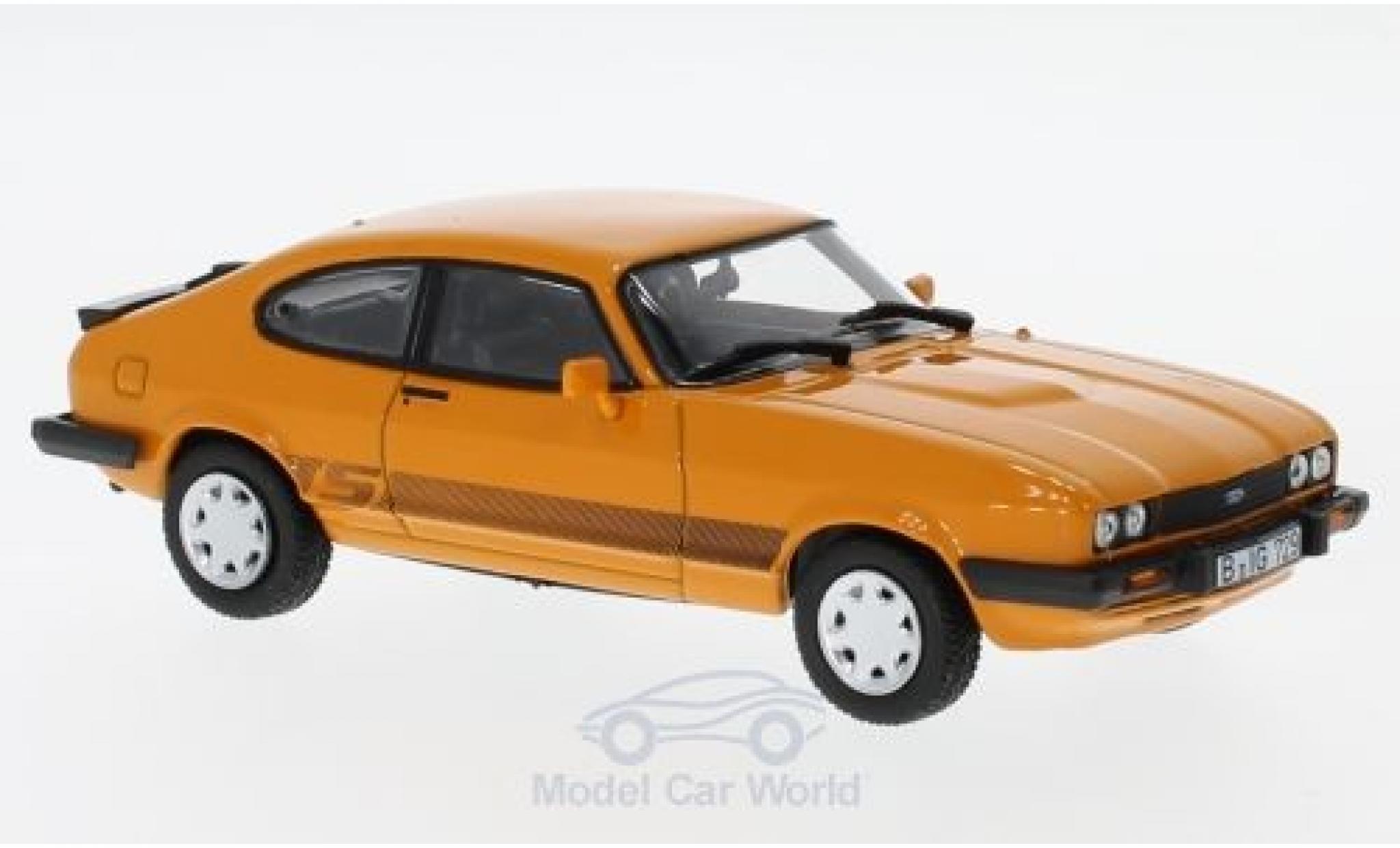 Ford Capri 1/43 Norev MK III 3.0S orange 1986 modellino in miniatura
