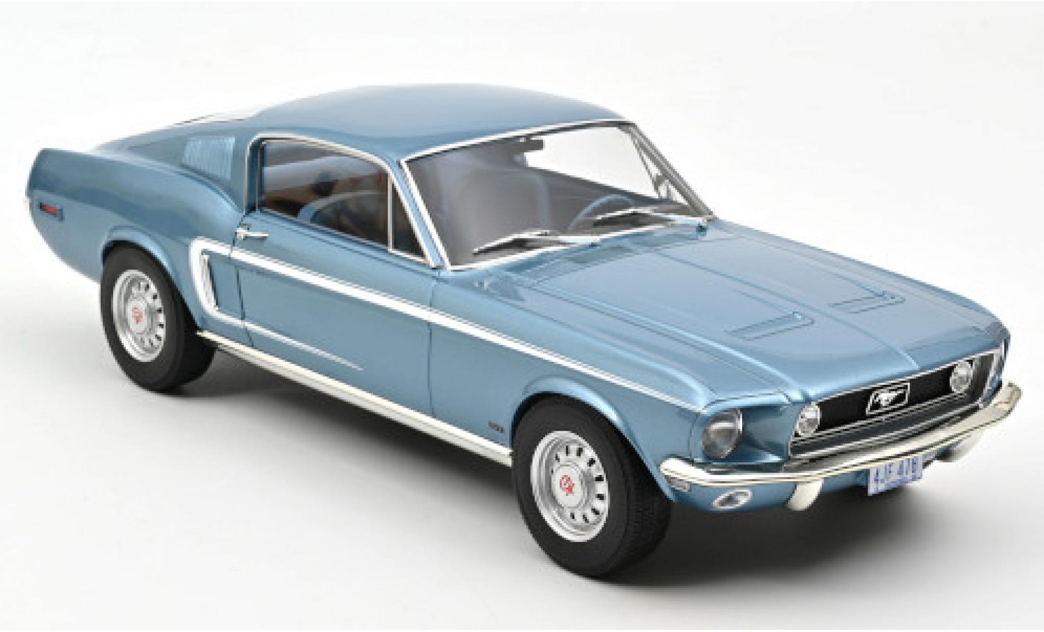 Ford Mustang 1/12 Norev Fastback GT metallico blu 1968 modellino in miniatura