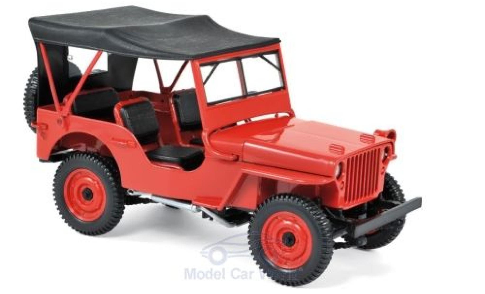 Jeep Willys 1/18 Norev rosso 1942 modellino in miniatura