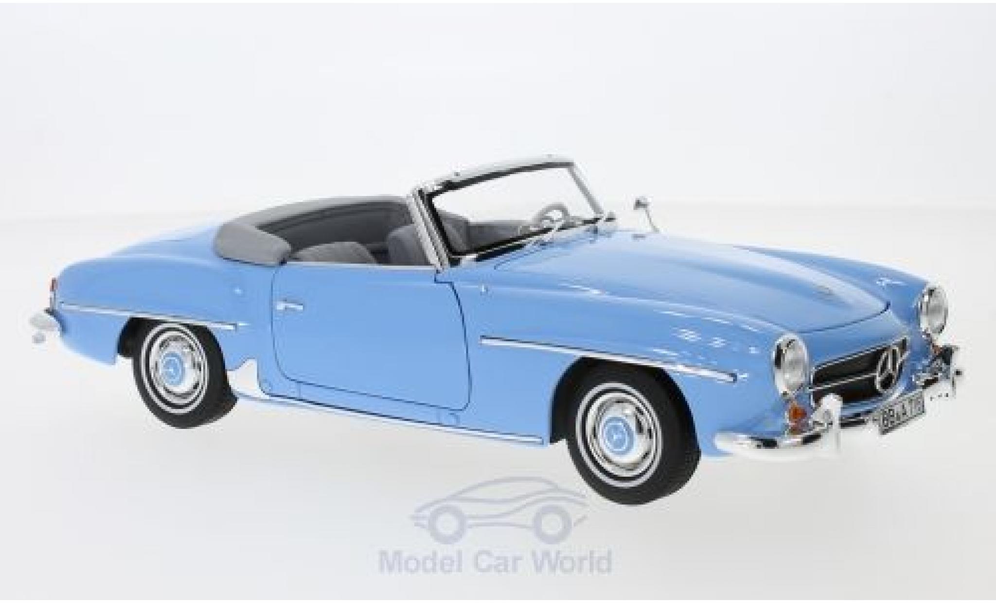 Mercedes 190 SL 1/18 Norev SL blu 1957 SoftTop liegt ein modellino in miniatura
