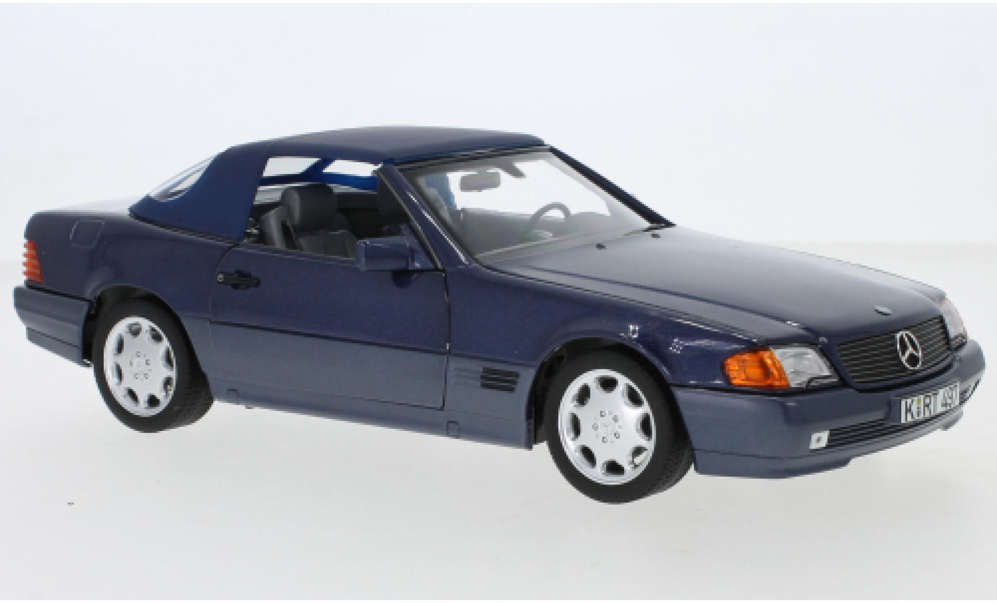 Mercedes 500 1/18 Norev SL (R129) metallico blu 1989 modellino in miniatura