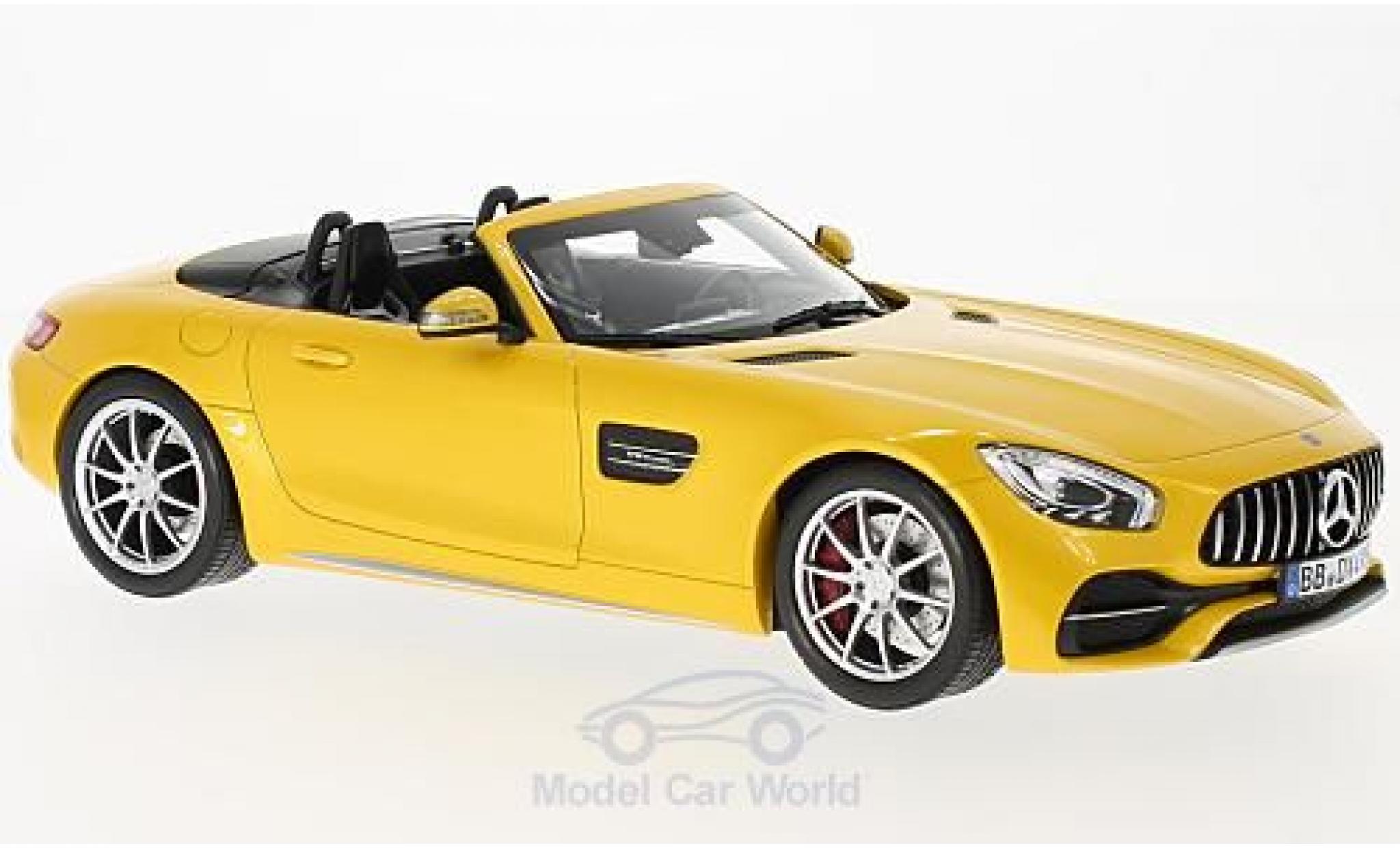 Mercedes AMG GT 1/18 Norev C Roadster metallico giallo 2017 modellino in miniatura