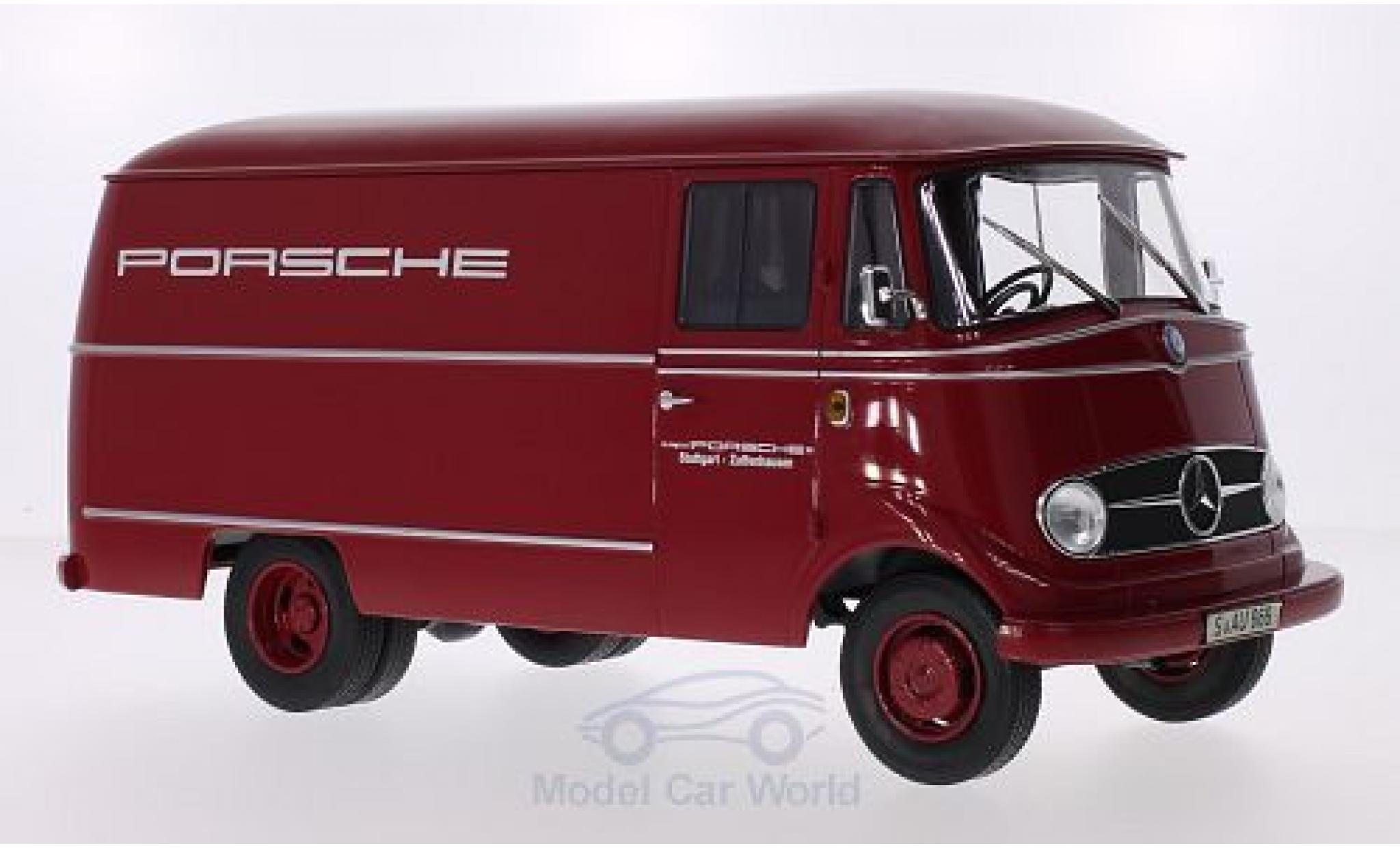 Mercedes L319 1/18 Norev Porsche Renndienst 1955 Türen und Hauben geschlossen modellino in miniatura