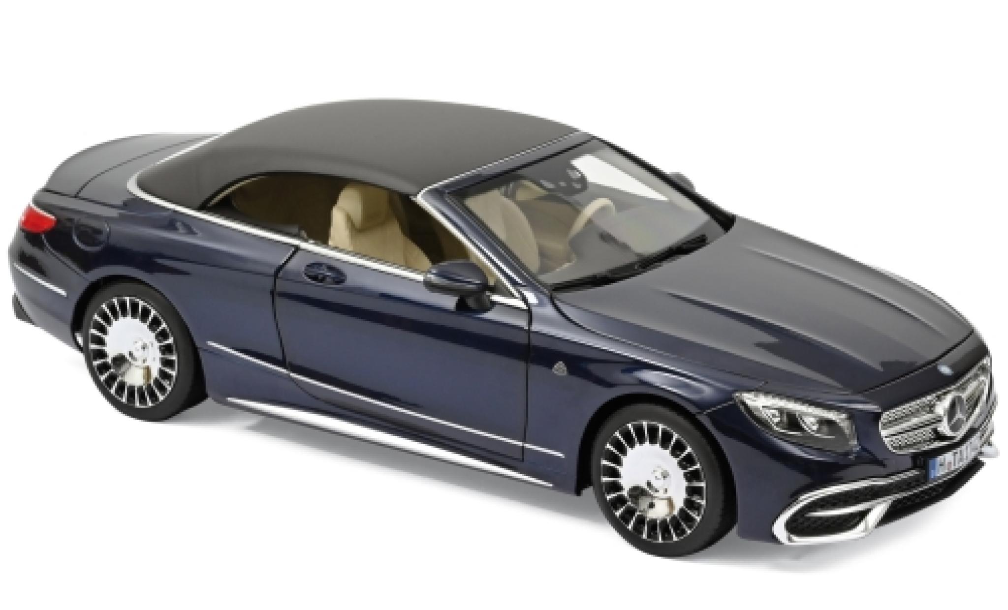 Mercedes Classe S 1/18 Norev Maybach S650 Cabriolet metallico blu 2018 modellino in miniatura