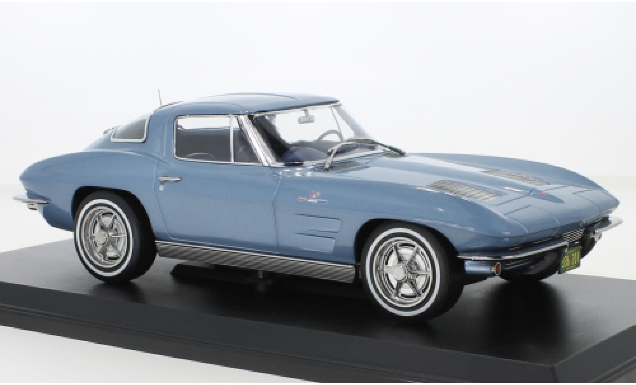 Chevrolet Corvette 1/18 Norev Sting Ray (C2) metallise blu 1963 modellino in miniatura