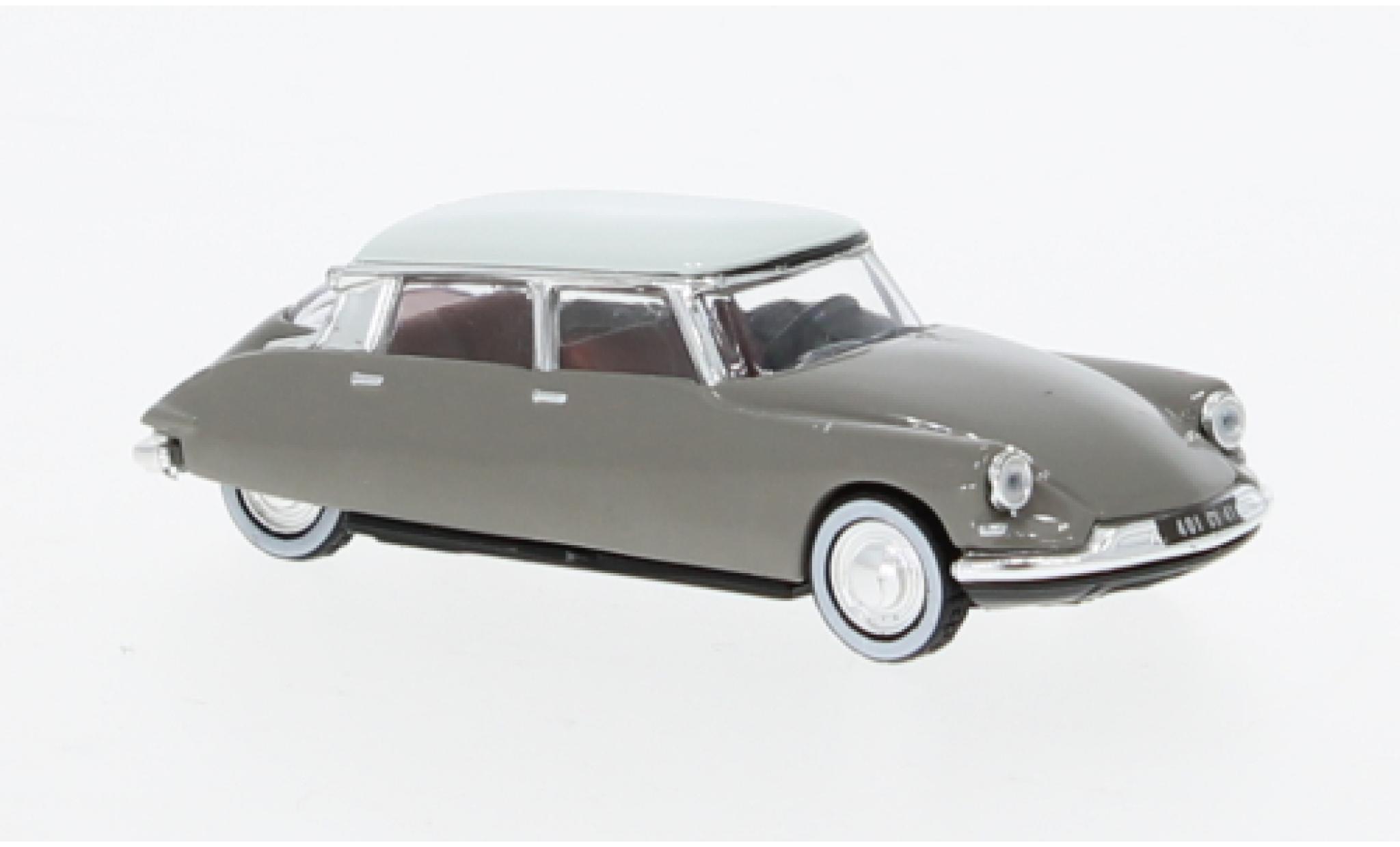 Citroen DS 1/87 Norev 19 grigio/bianco 1959 modellino in miniatura