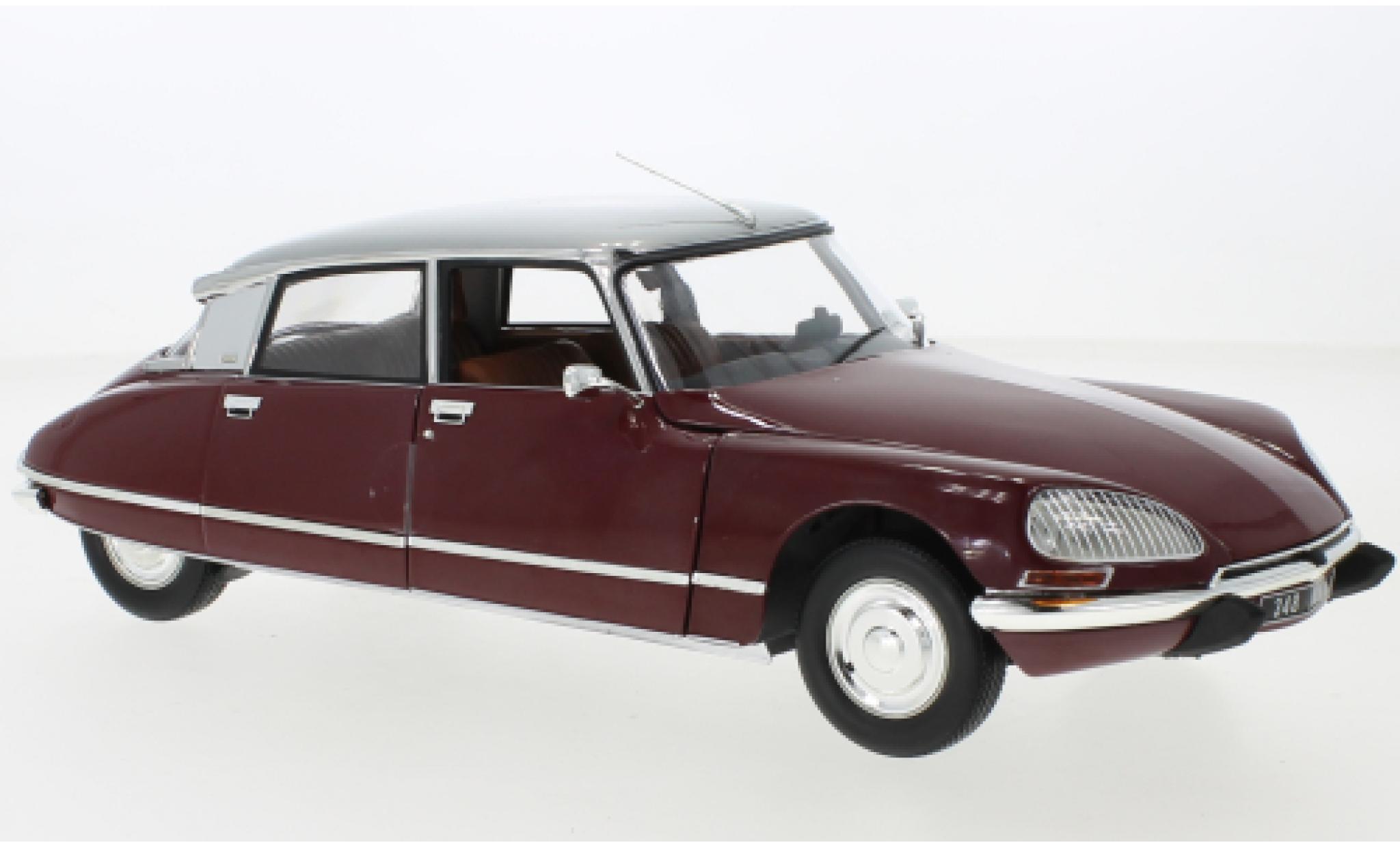 Citroen DS 1/18 Norev 23 Pallas rosso foncé/metallise grigio 1972 modellino in miniatura
