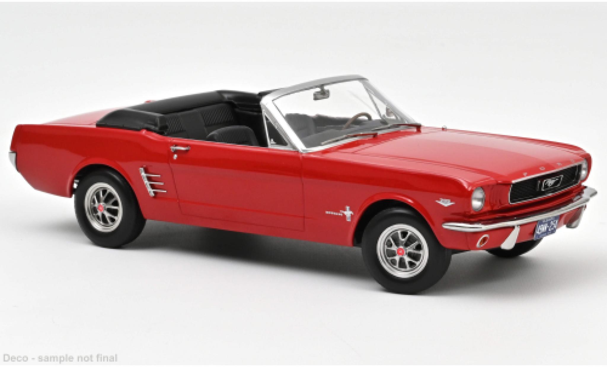 Ford Mustang 1/18 Norev Cabriolet rosso 1966 modellino in miniatura