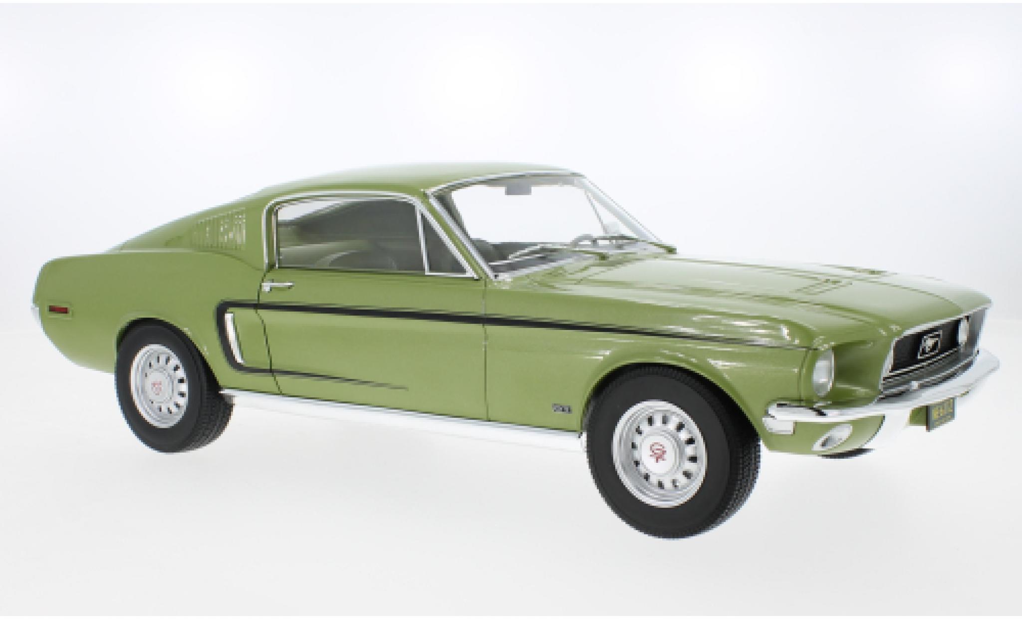 Ford Mustang 1/12 Norev Fastback GT metallise la chaux 1968 modellino in miniatura