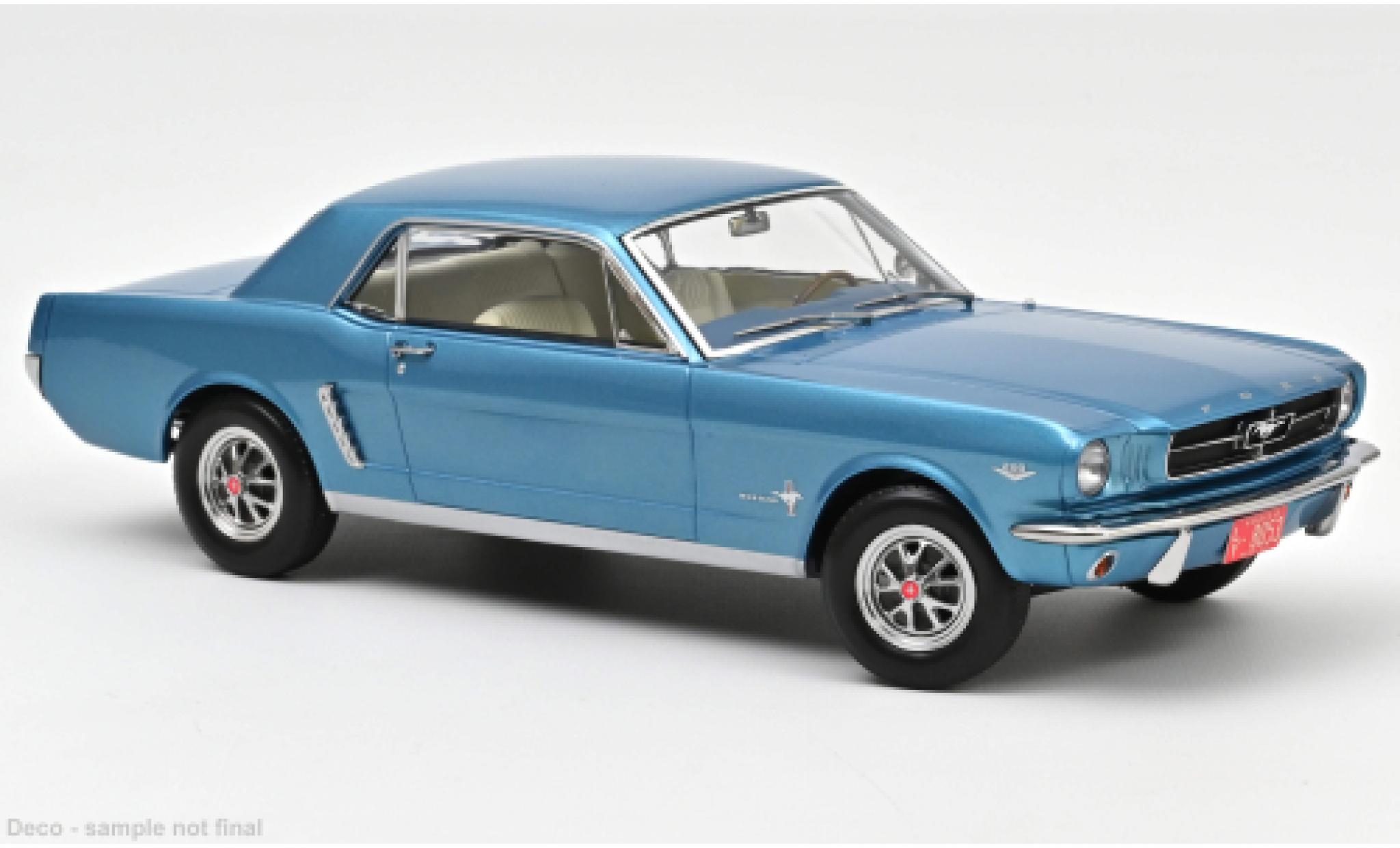 Ford Mustang 1/18 Norev Hardtop Coupe metallise turchese 1965 modellino in miniatura