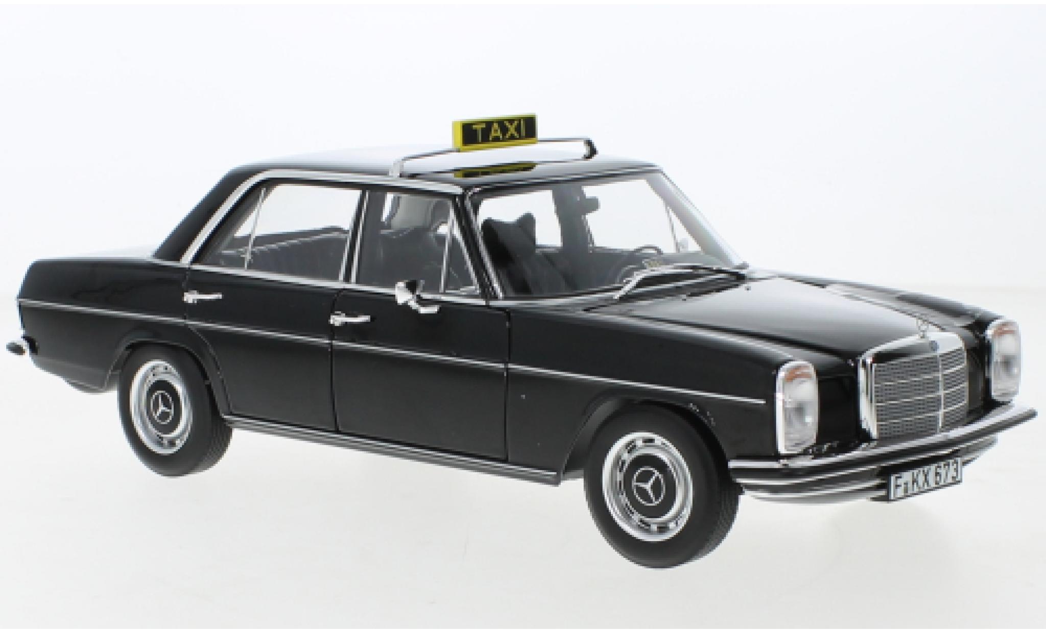 Mercedes 200 1/18 Norev (W115) nero Taxi 1968 modellino in miniatura
