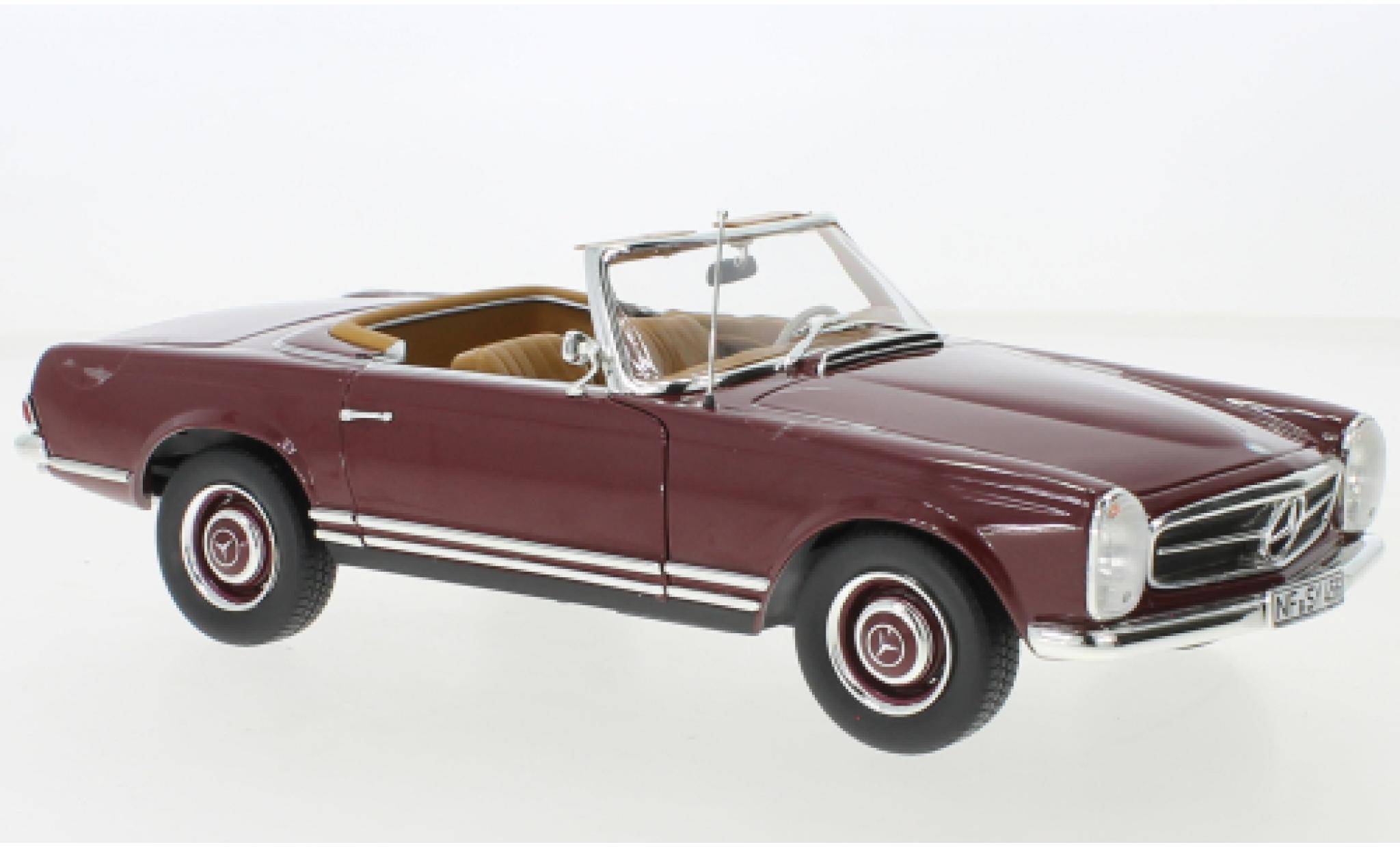 Mercedes 230 1/18 Norev SL rosso foncé 1963 modellino in miniatura
