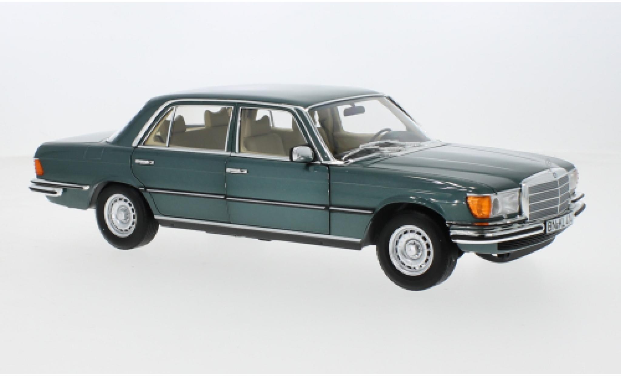 Mercedes 450 1/18 Norev SEL 6.9 (W116) metallise turchese 1979 modellino in miniatura