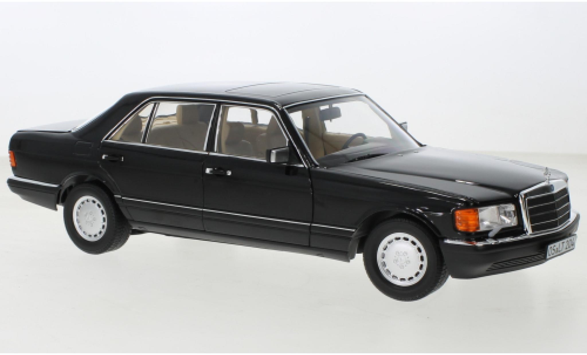 Mercedes 560 1/18 Norev SEL (V126) metallise nero 1989 modellino in miniatura