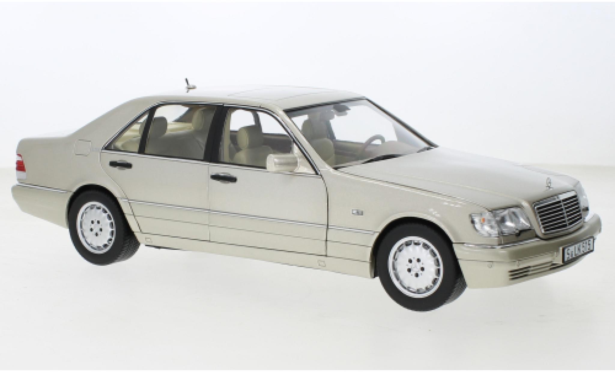 Mercedes Classe S 1/18 Norev S 600 (W140) metallise beige clair 1997 modellino in miniatura