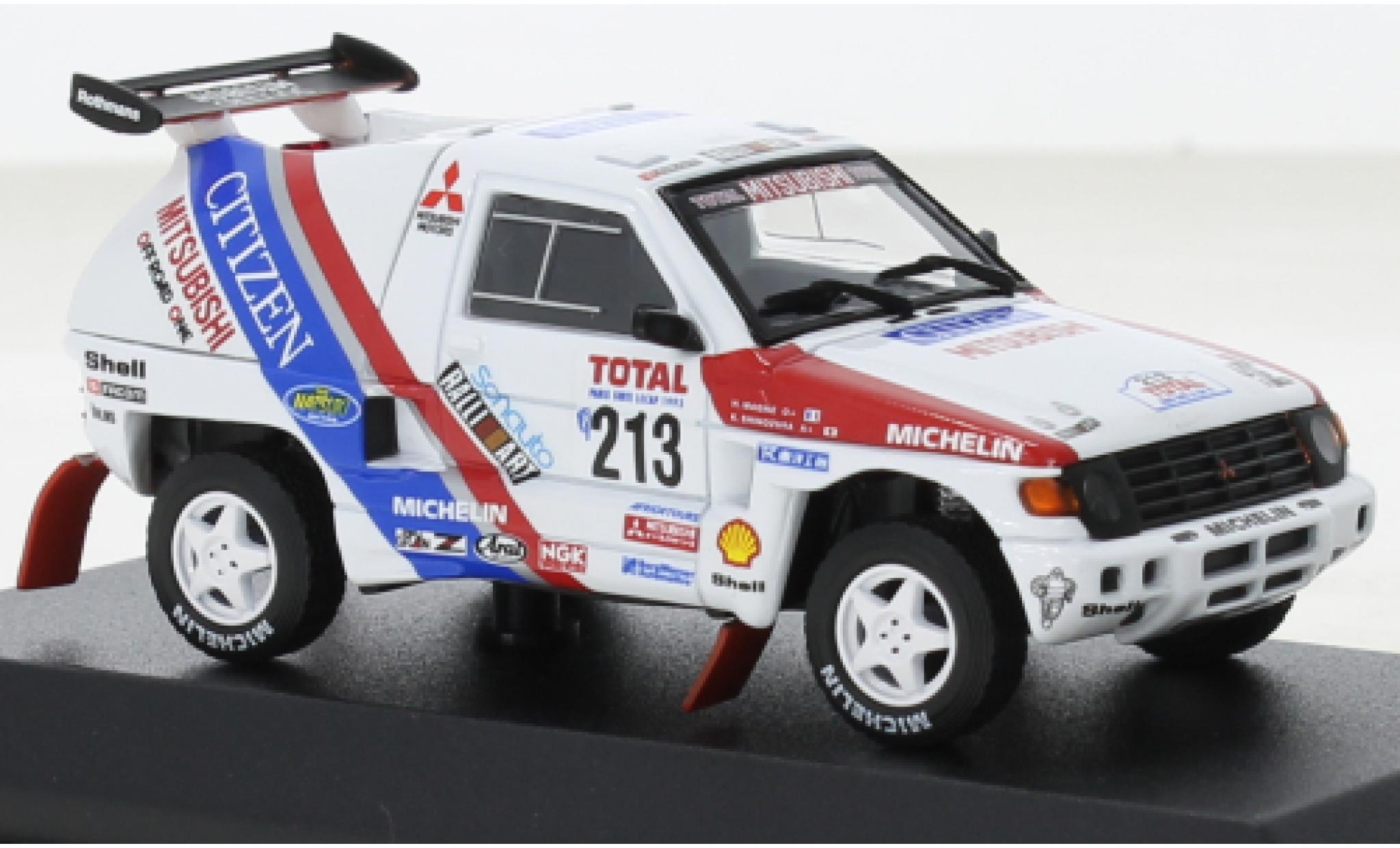 Mitsubishi Pajero 1/43 Norev bianco No.213 Rallye Paris Dakar 1992 modellino in miniatura
