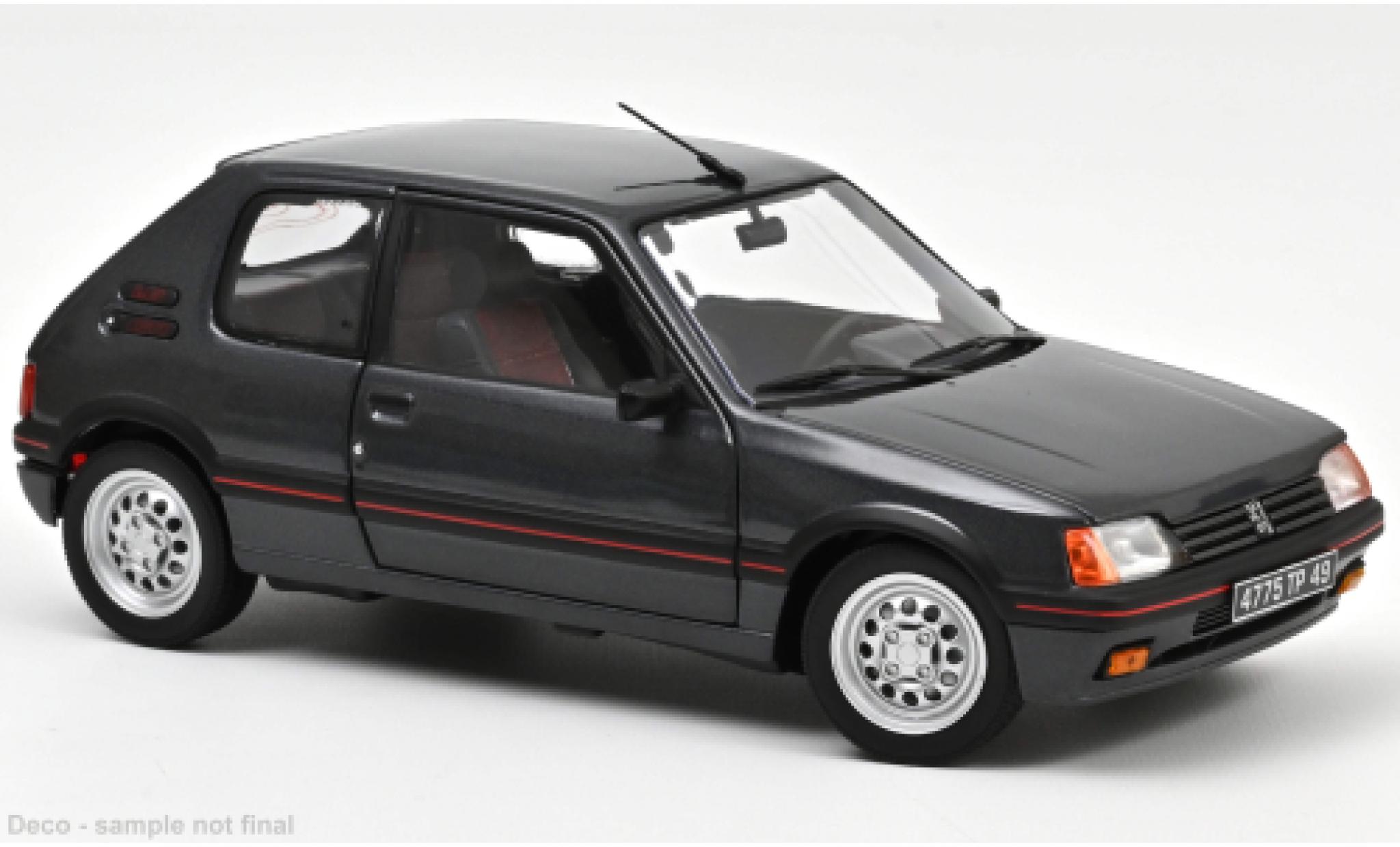 Peugeot 205 1/18 Norev GTI 1.6 metallise grigio 1988 modellino in miniatura