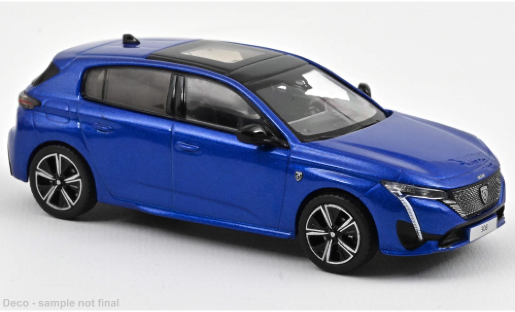 Peugeot 308 1/43 Norev GT metallise blu 2021 modellino in miniatura