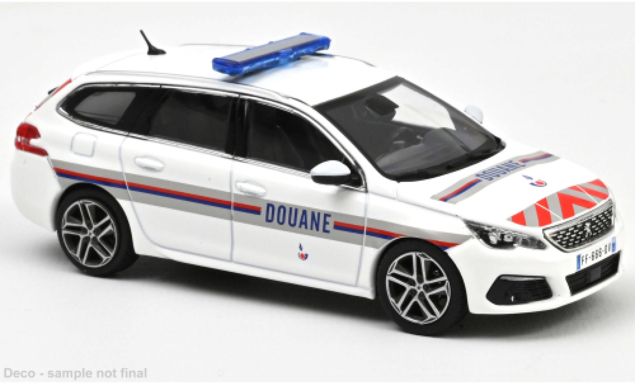 Peugeot 308 1/43 Norev SW Douanes (F) 2018 modellino in miniatura