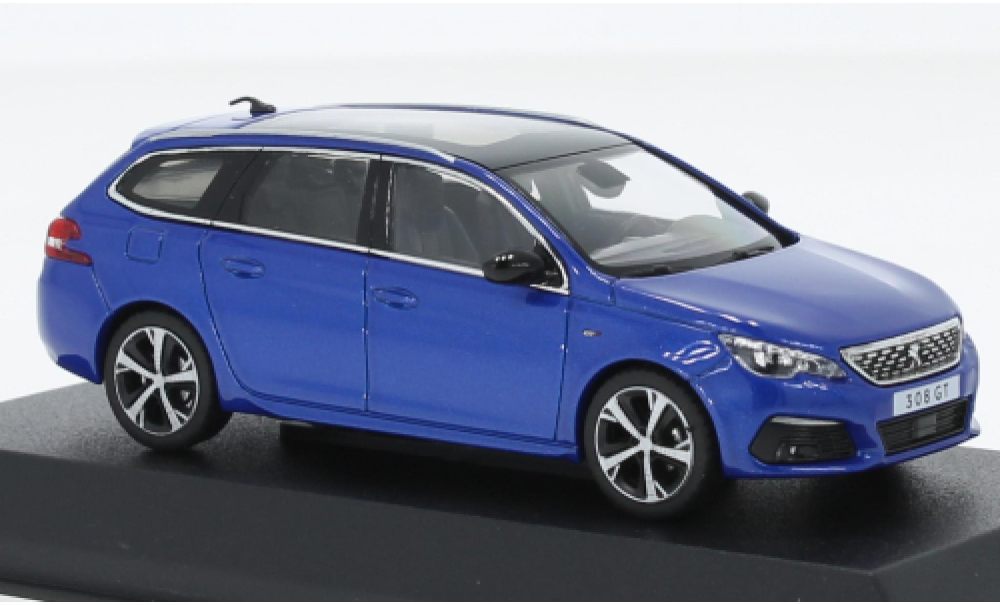 Peugeot 308 1/43 Norev SW GT metallise blu 2020 modellino in miniatura
