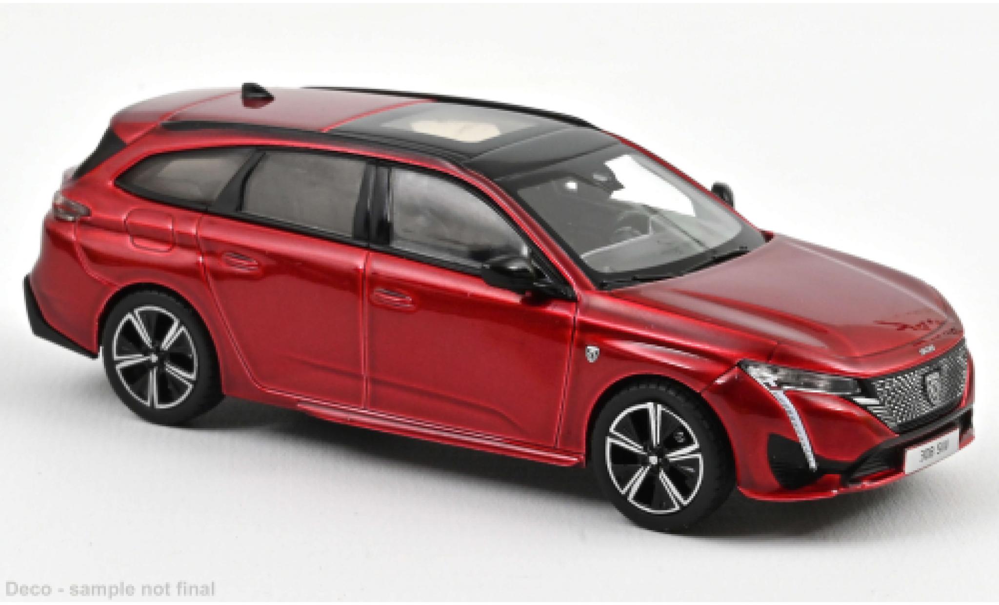 Peugeot 308 1/43 Norev SW GT rosso foncé 2021 modellino in miniatura