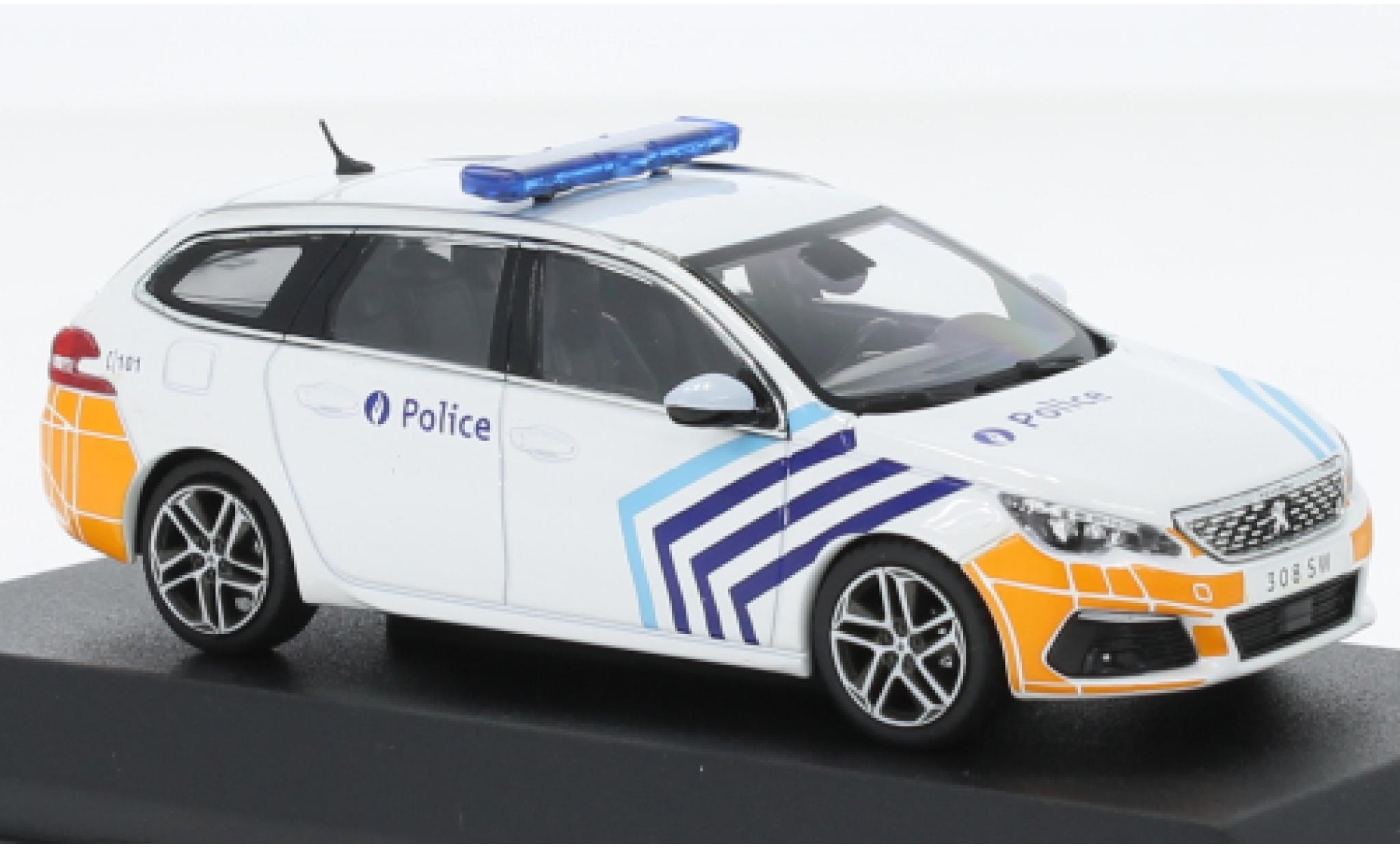 Peugeot 308 1/43 Norev SW Police (BE) 2018 modellino in miniatura