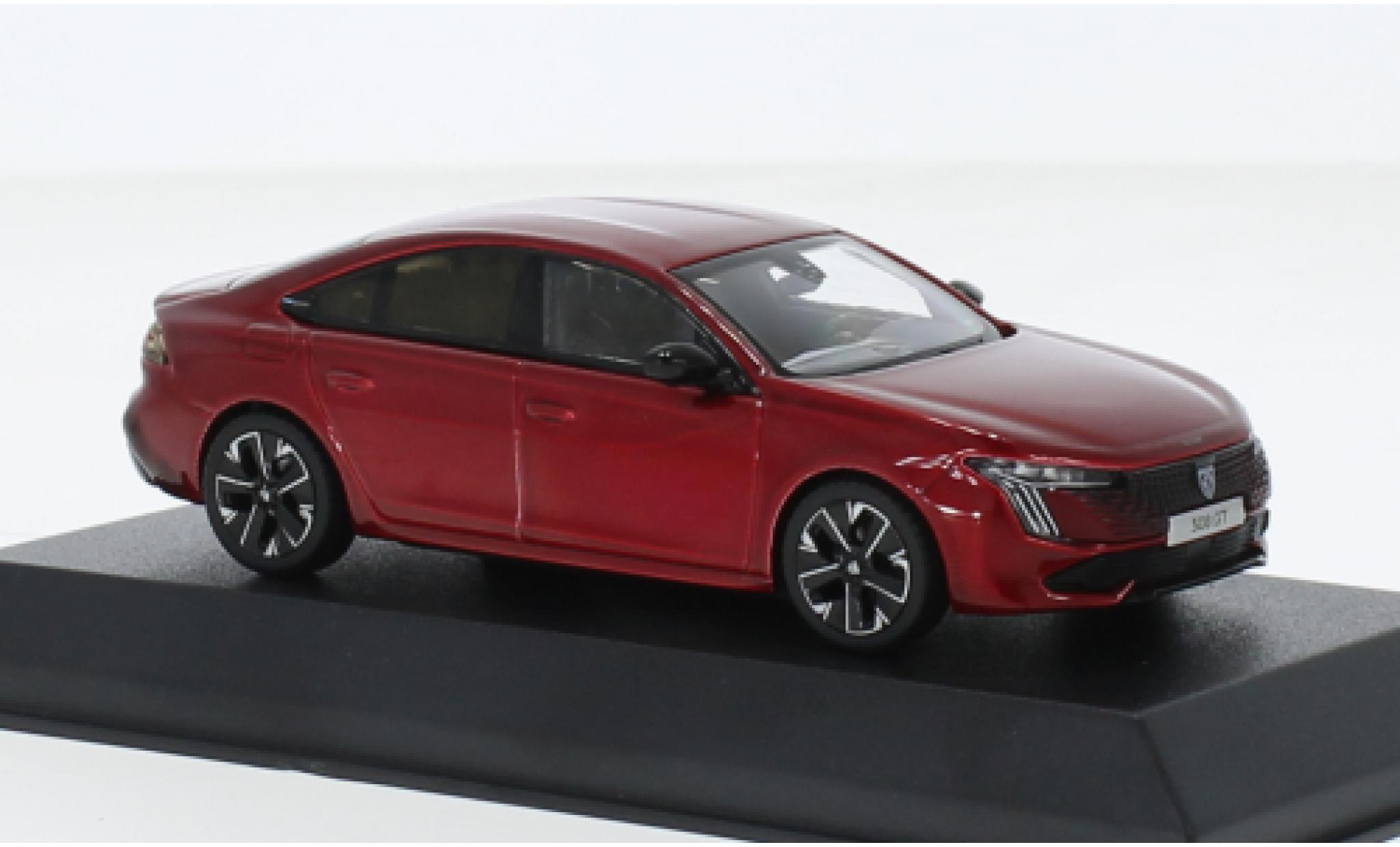 Peugeot 508 1/43 Norev GT hybride metallise rosso 2023 modellino in miniatura