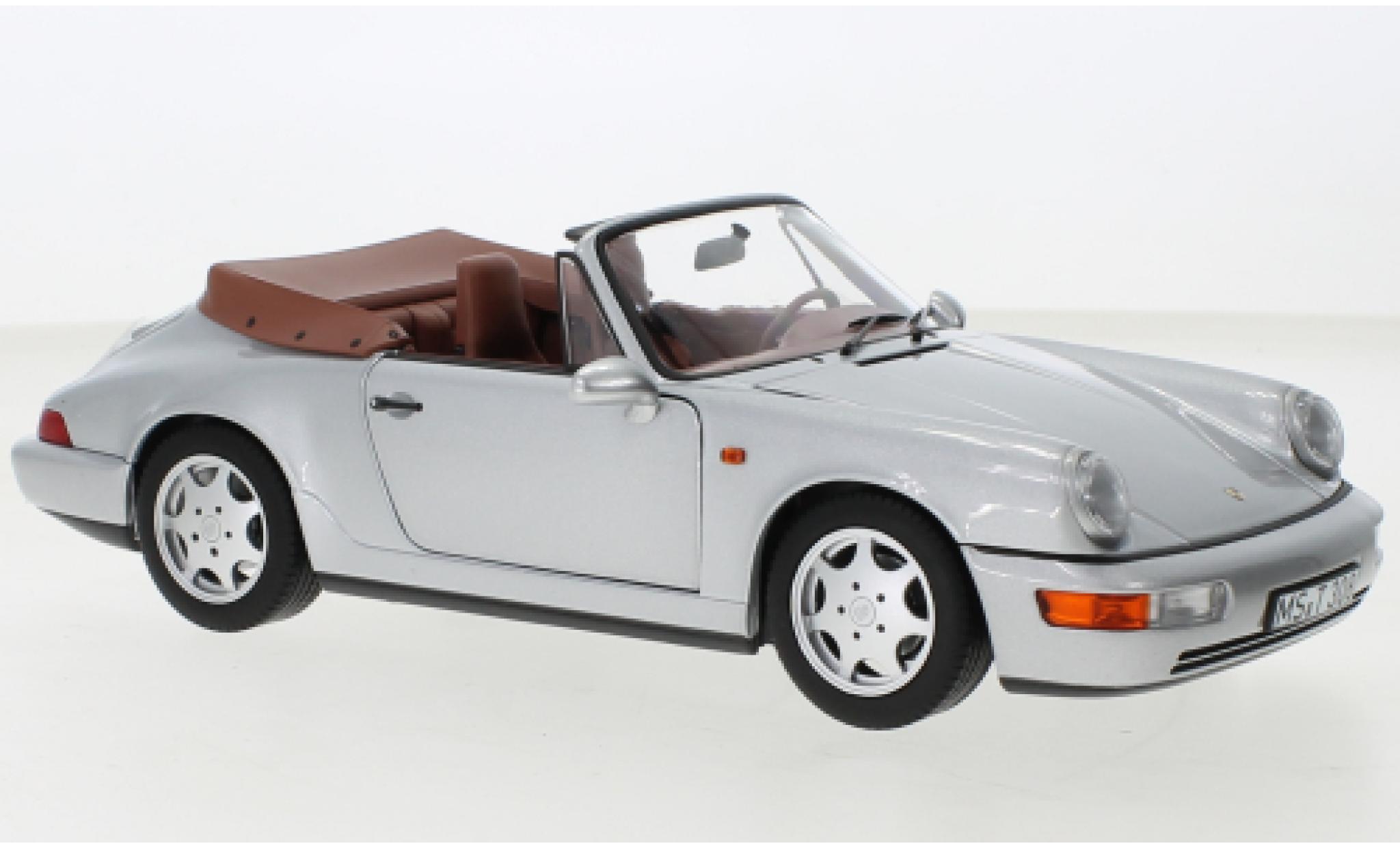 Porsche 964 1/18 Norev 911  Carrera 2 Cabriolet grigio 1990 modellino in miniatura