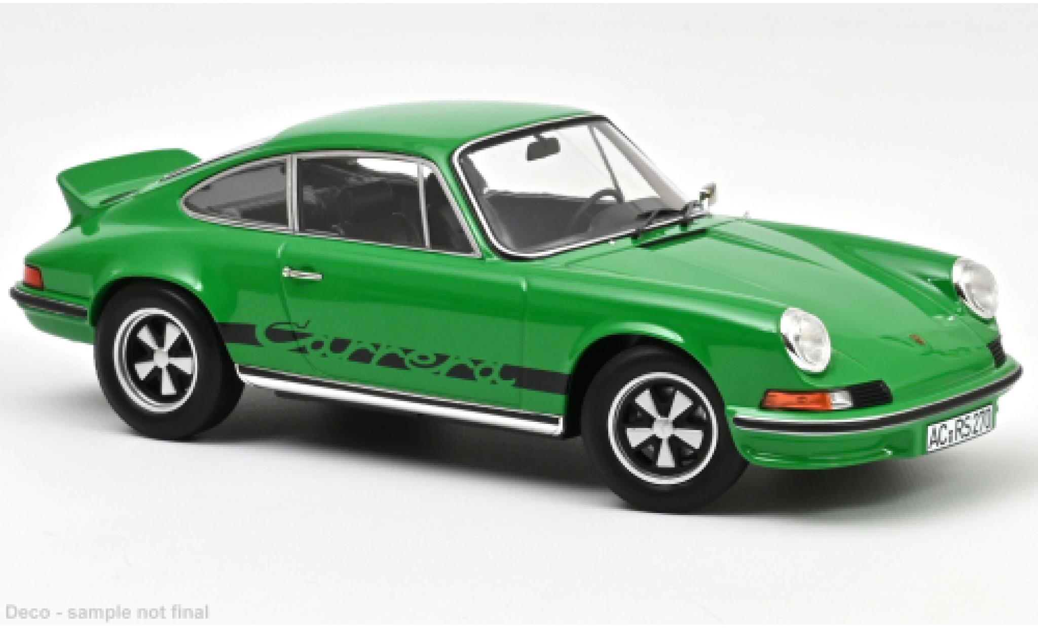 Porsche 911 1/18 Norev RS vert/nero 1973 modellino in miniatura