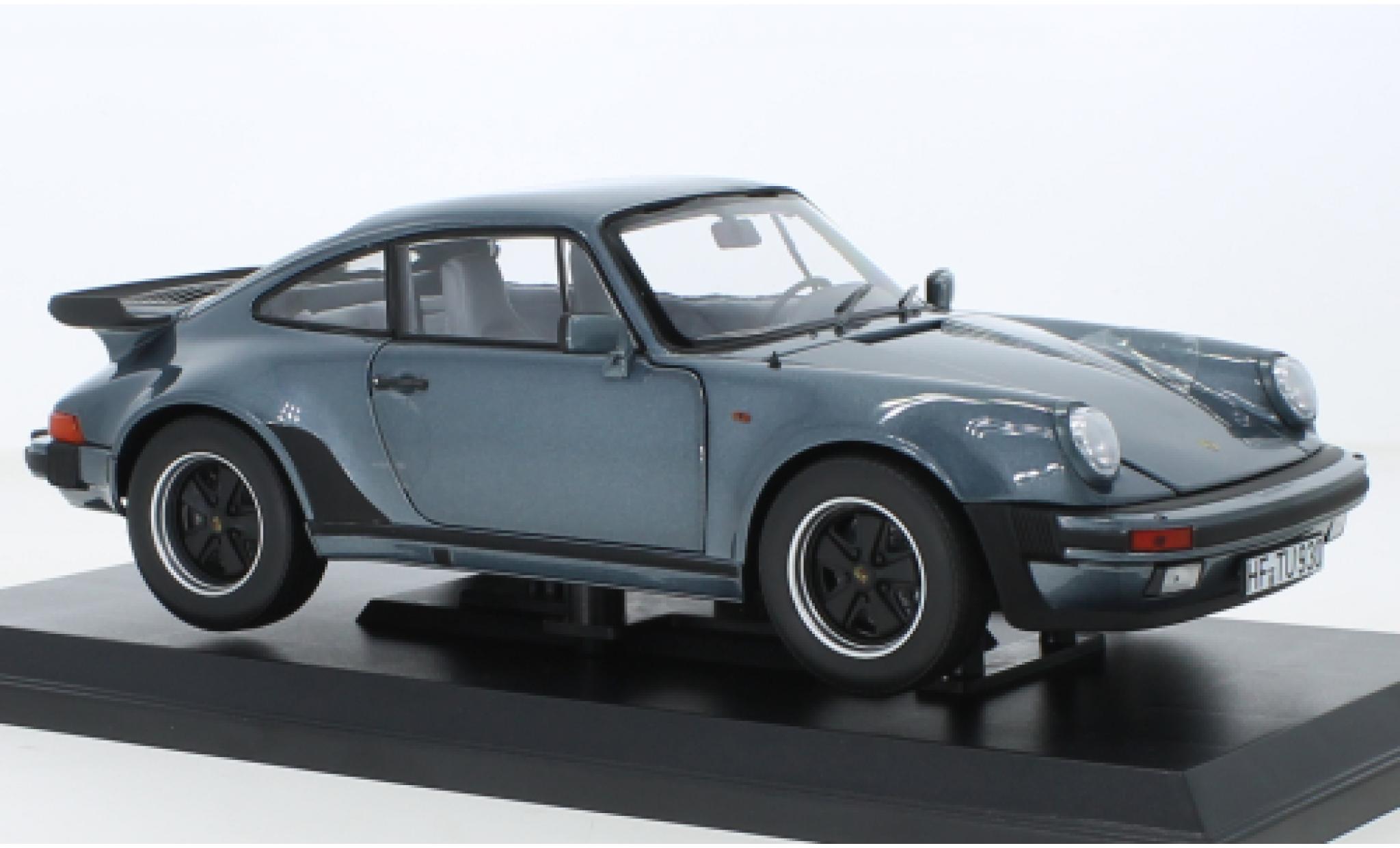 Porsche 930 Turbo 1/18 Norev 911 3.3 metallise blu 1988 modellino in miniatura