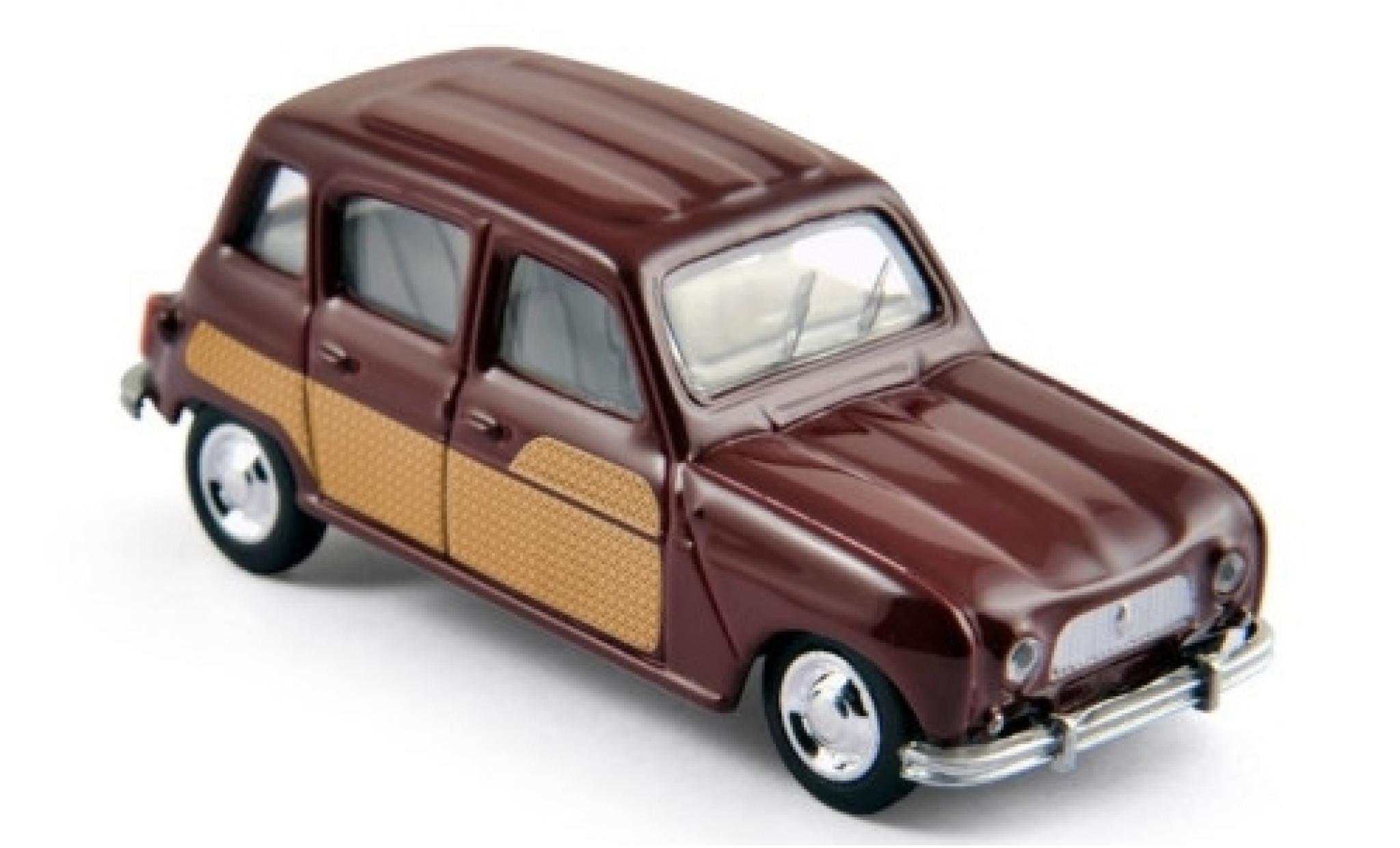 Renault 4 1/64 Norev Parisienne rosso foncé/Décorer 1967 modellino in miniatura