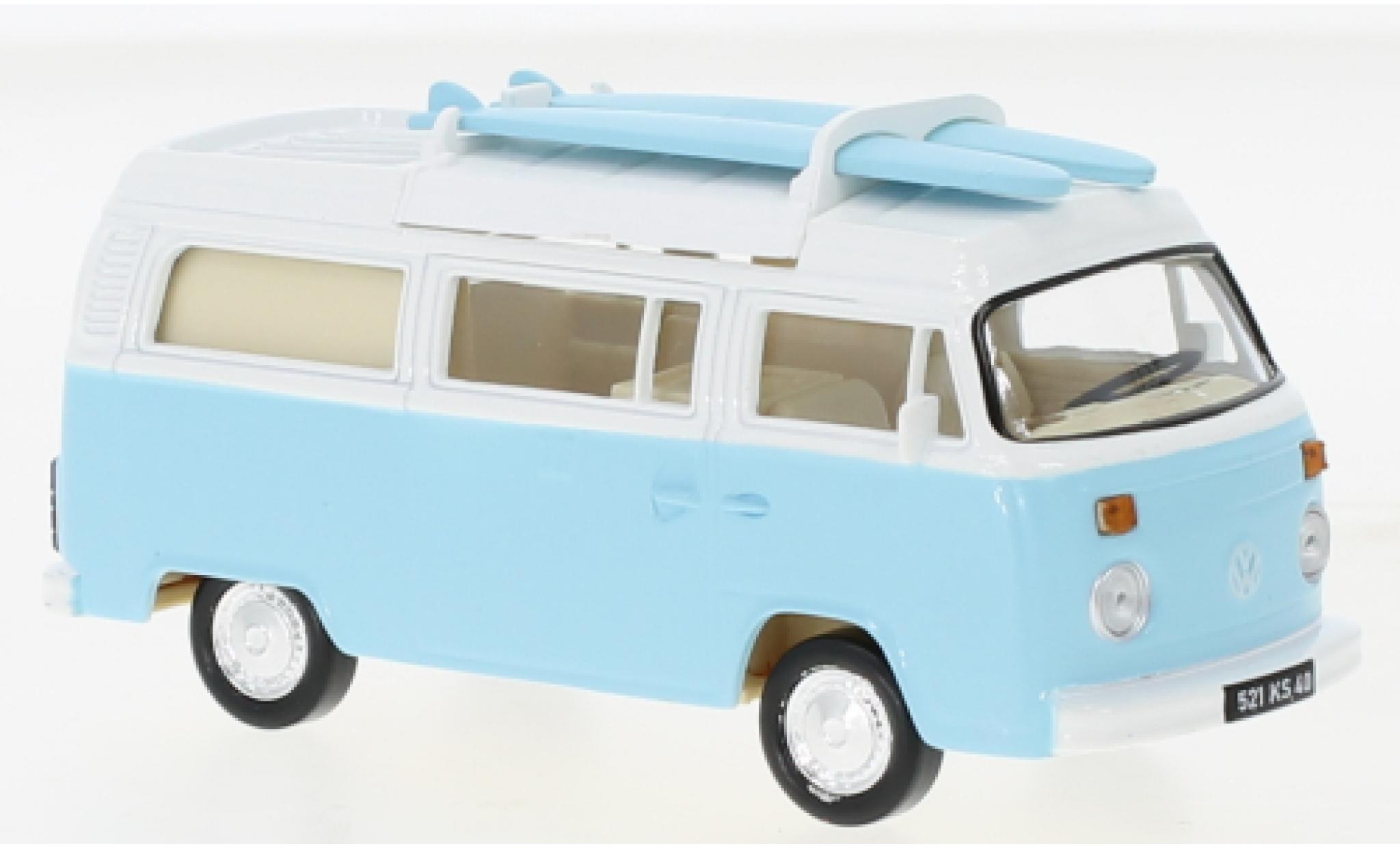 Volkswagen T2 1/43 Norev b Camper Van blu clair 1973 modellino in miniatura