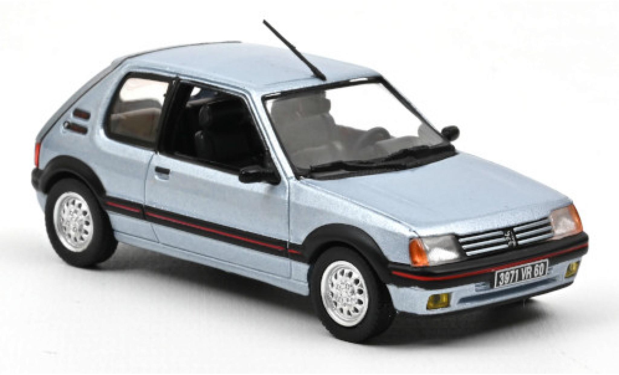 Peugeot 205 1/43 Norev GTI 1.6 metallico blu 1988 modellino in miniatura