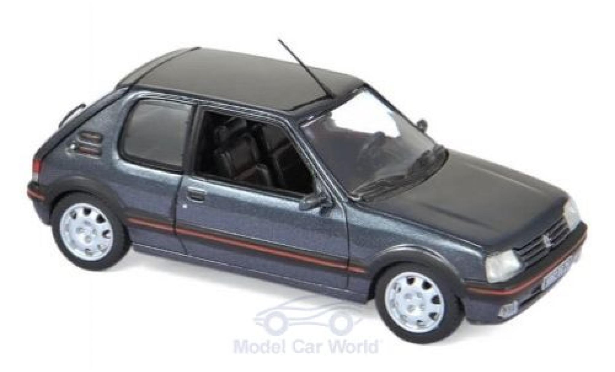 Peugeot 205 1/43 Norev GTi 1.9 metallico grigio 1992 modellino in miniatura