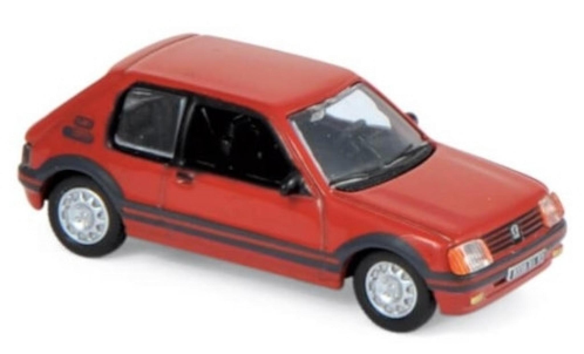 Peugeot 205 1/87 Norev GTI 1.9 rosso 1987 modellino in miniatura
