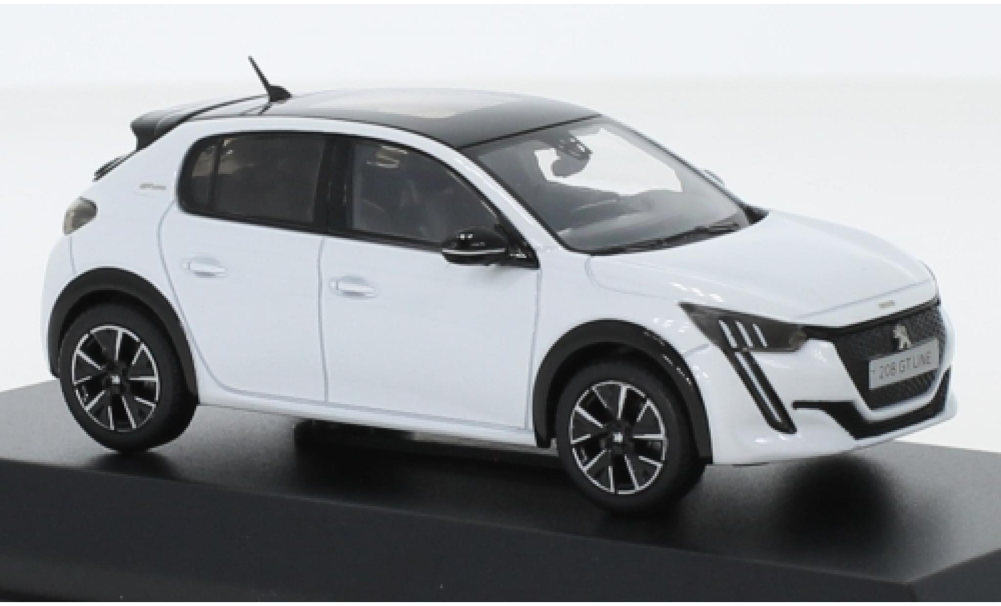 Peugeot 208 1/43 Norev GT Line metallico bianco 2019 modellino in miniatura