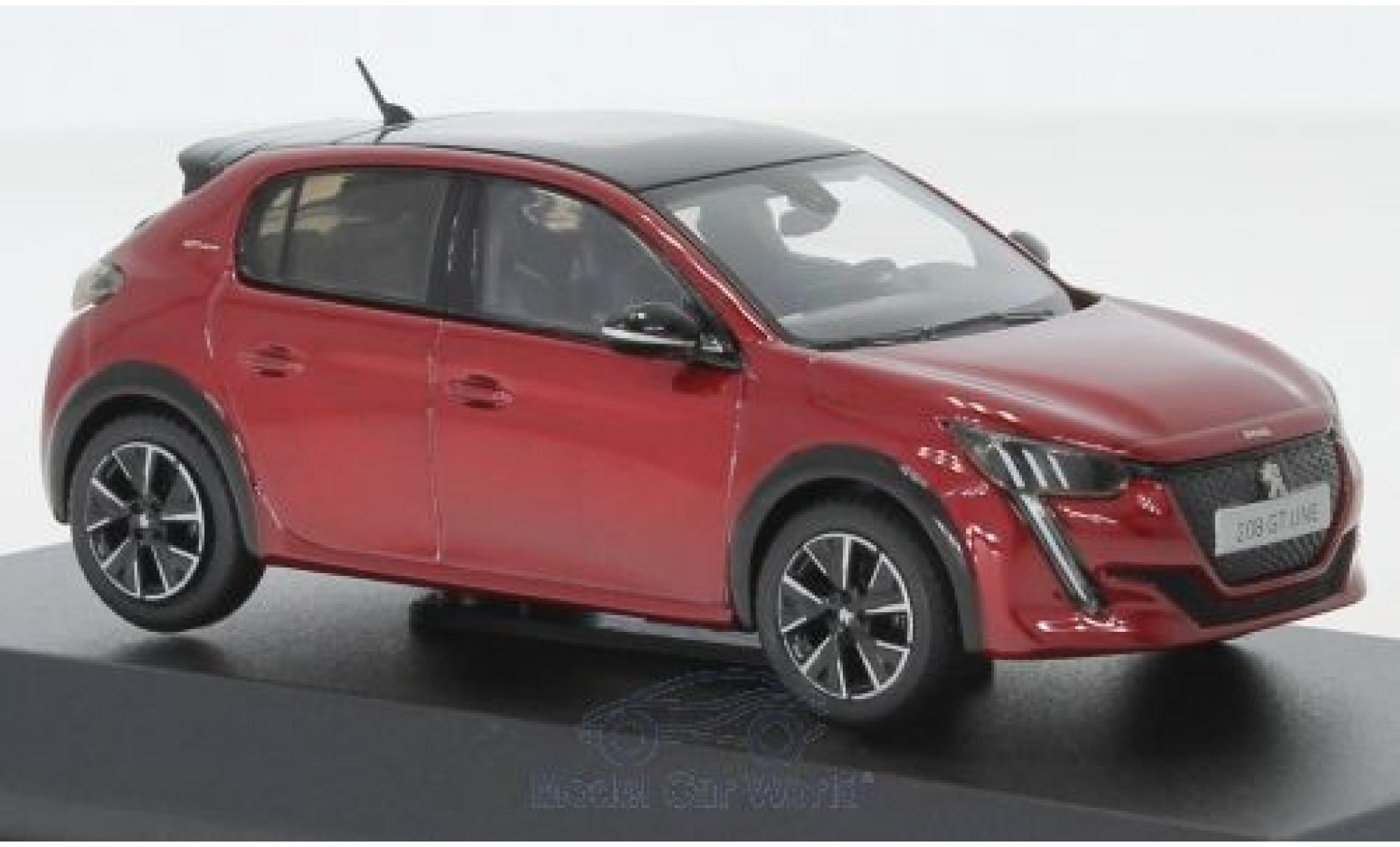 Peugeot 208 1/43 Norev GT rosso/nero 2019 modellino in miniatura
