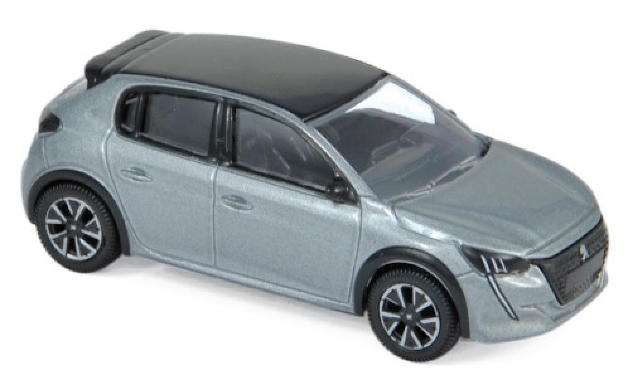 Peugeot 208 1/64 Norev metallico grigio/nero 2019 modellino in miniatura