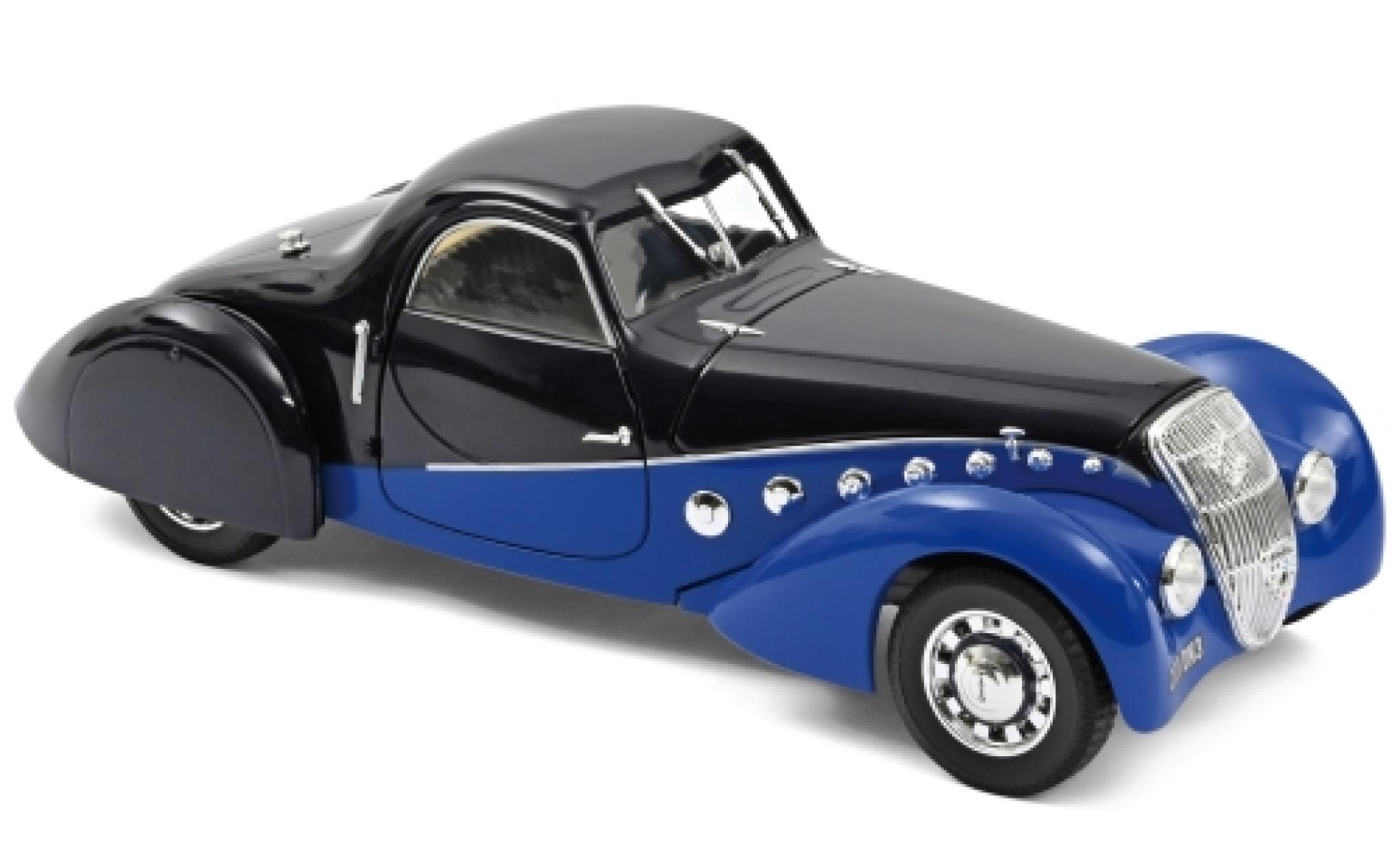 Peugeot 302 1/18 Norev Darl Mat Coupe blu/blu 1937 modellino in miniatura