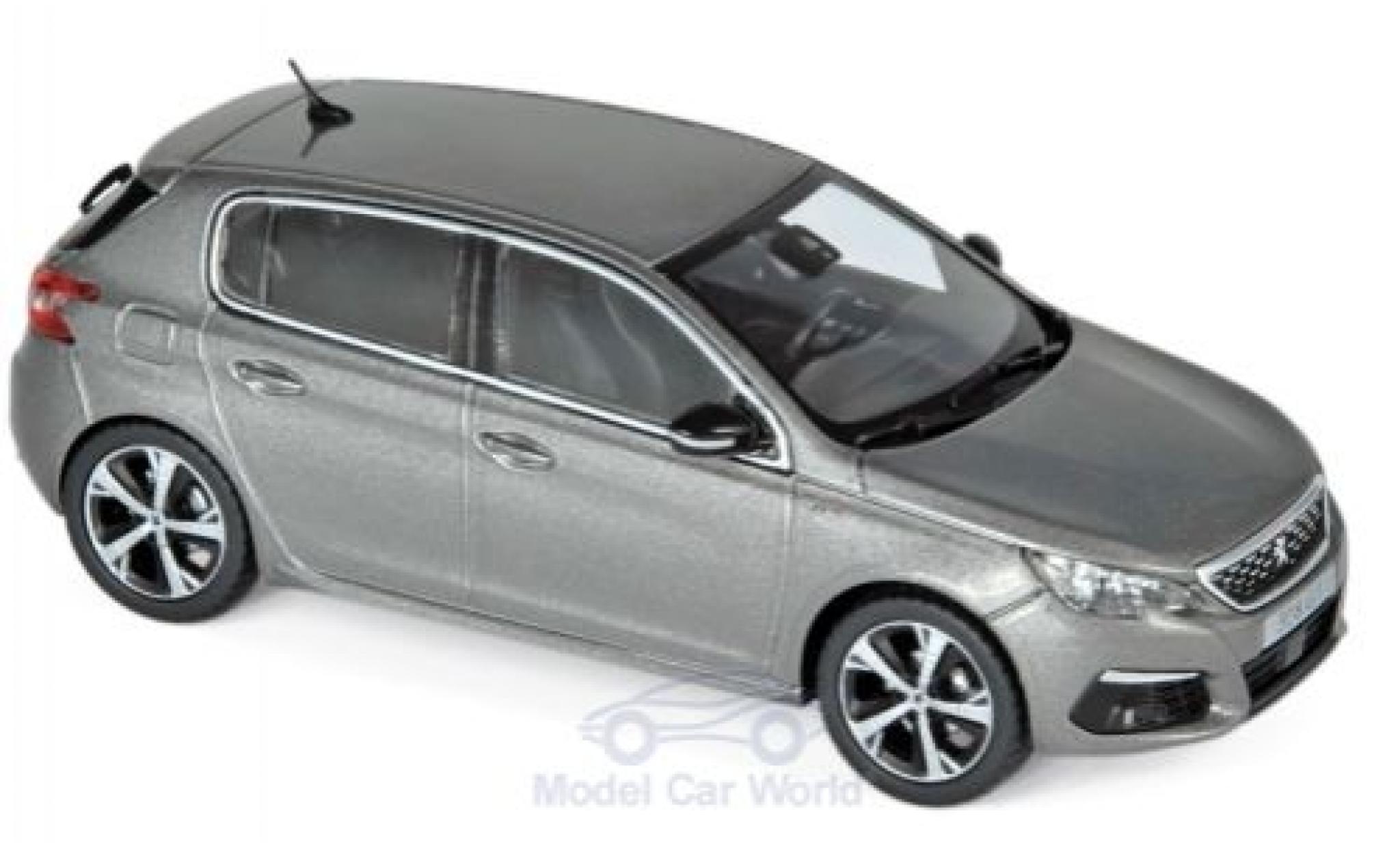 Peugeot 308 1/43 Norev GT metallico grigio 2017 modellino in miniatura