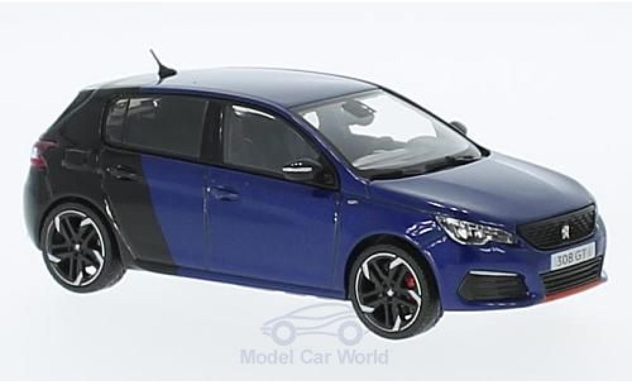 Peugeot 308 GTI 1/43 Norev GTi Coupe Franche blu/nero 2017 modellino in miniatura